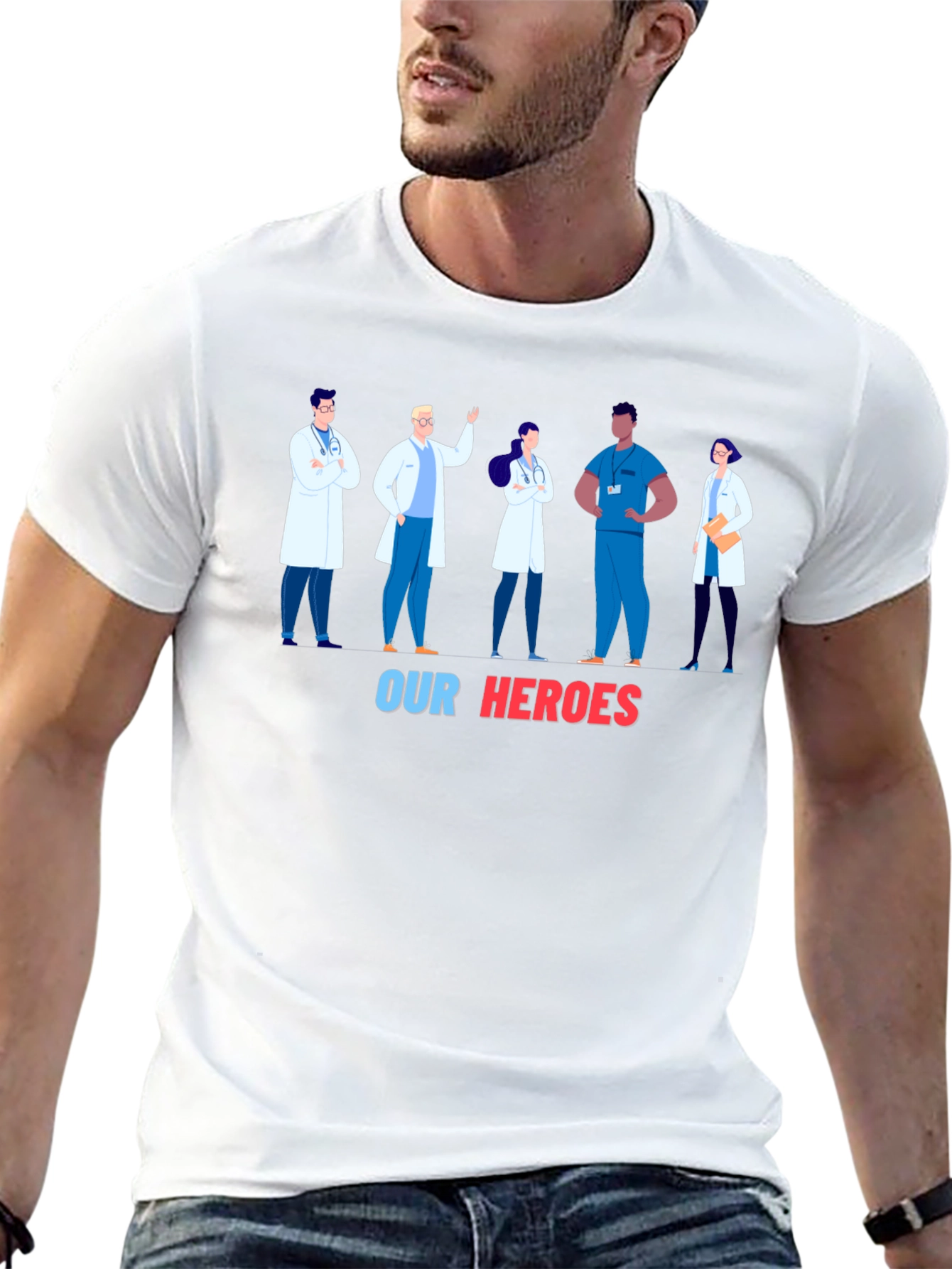 Healthcare Heroes T-Shirt - Black Graphic Tee