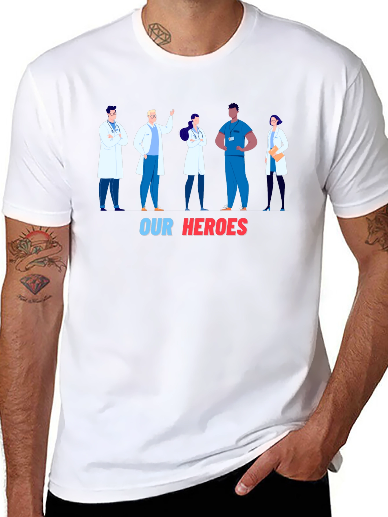 Healthcare Heroes T-Shirt - Black Graphic Tee