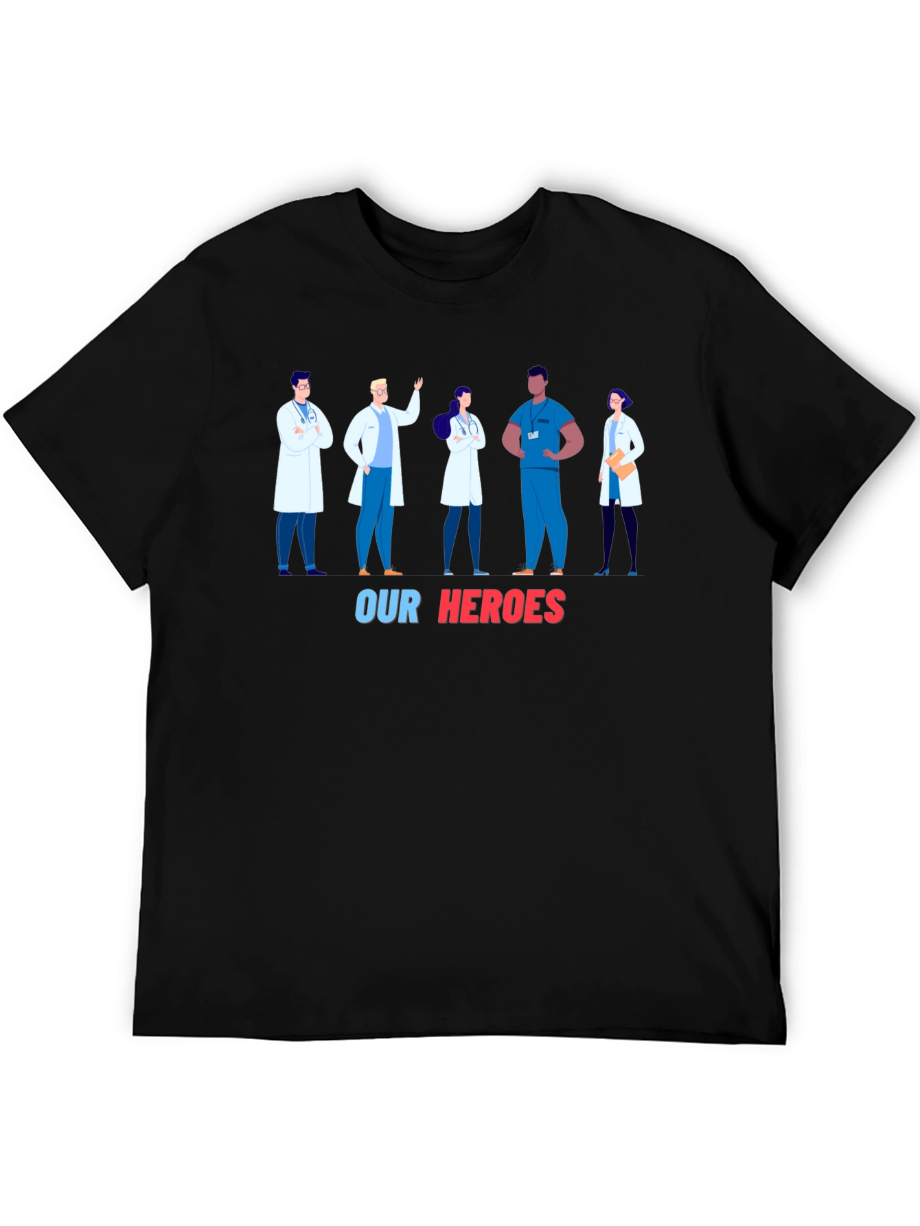 Healthcare Heroes T-Shirt - Black Graphic Tee