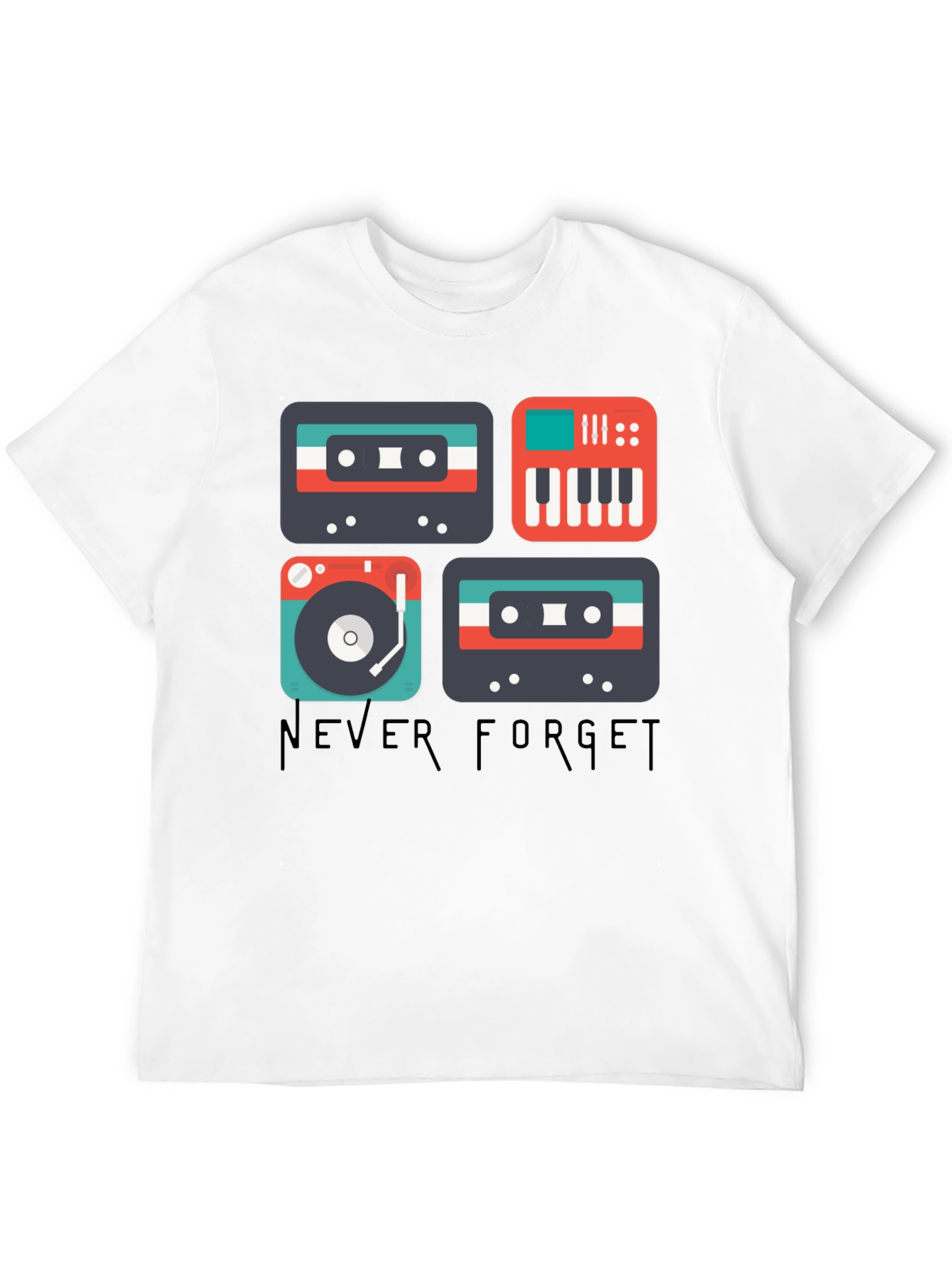 Retro Music T-Shirt - Never Forget Classic Sounds