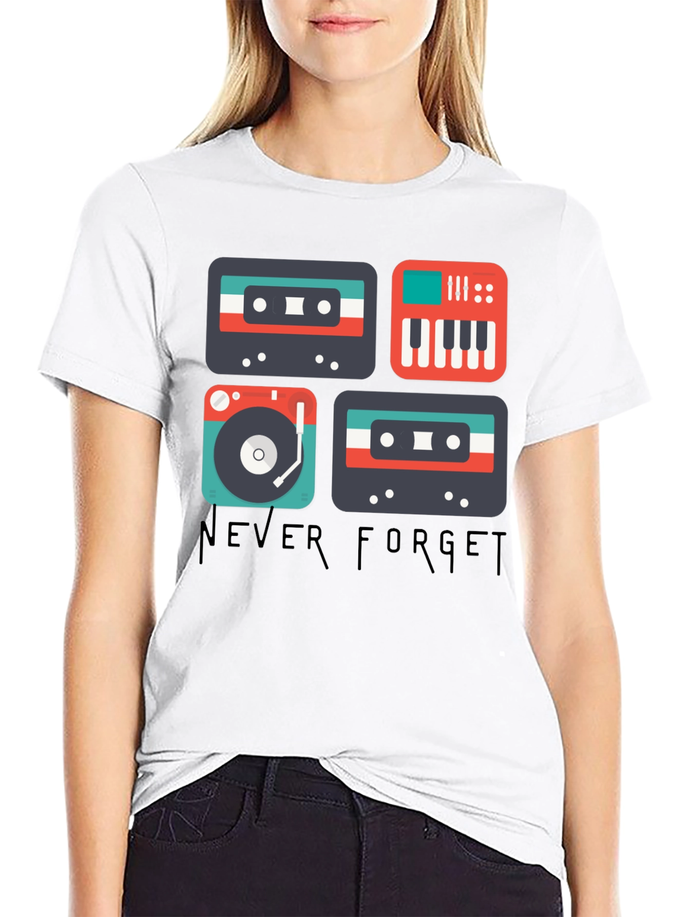 Retro Music T-Shirt - Never Forget Classic Sounds