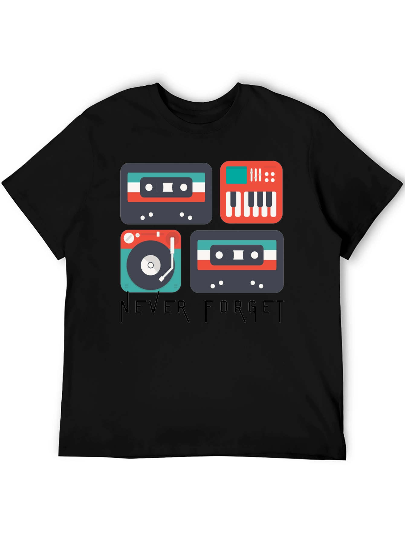 Retro Music T-Shirt - Never Forget Classic Sounds
