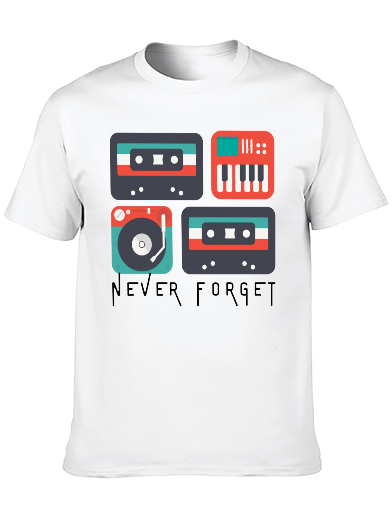 Retro Music T-Shirt - Never Forget Classic Sounds