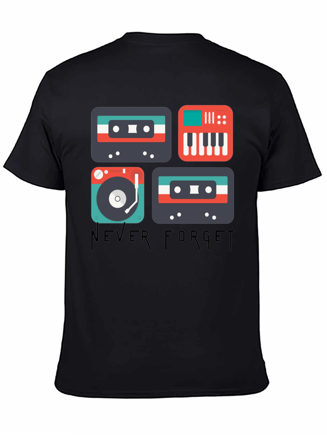 Retro Music T-Shirt - Never Forget Classic Sounds