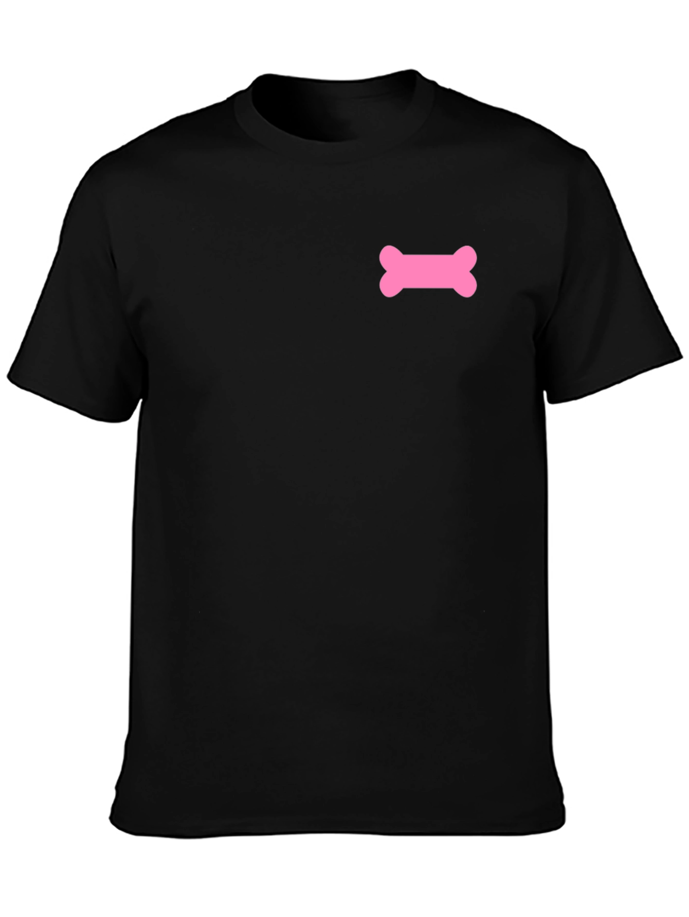 Pink Bone Graphic Black T-Shirt