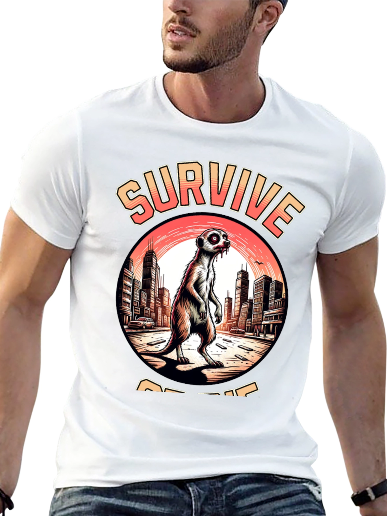 Survive Or Die Meerkat Graphic T-Shirt