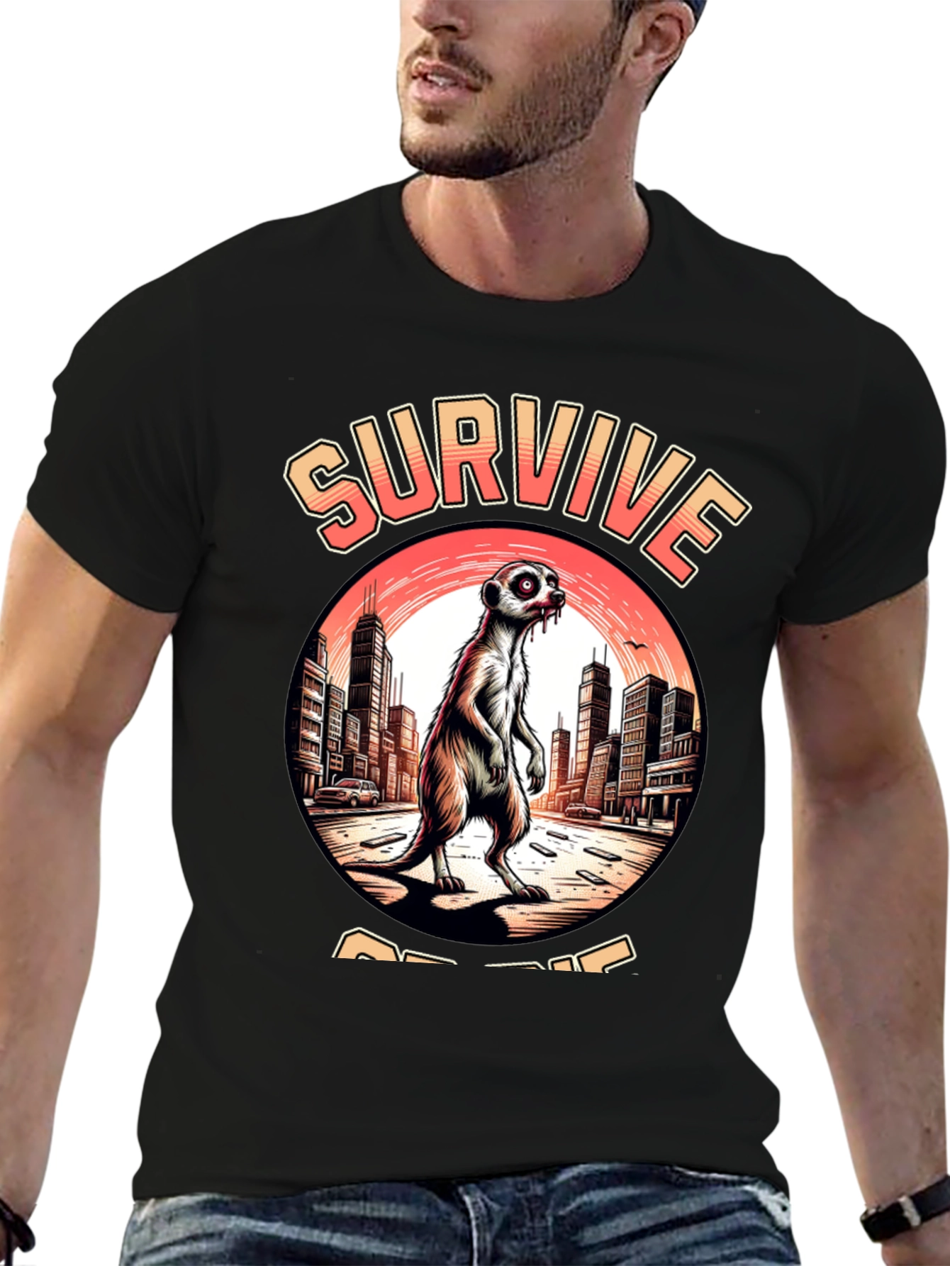 Survive Or Die Meerkat Graphic T-Shirt