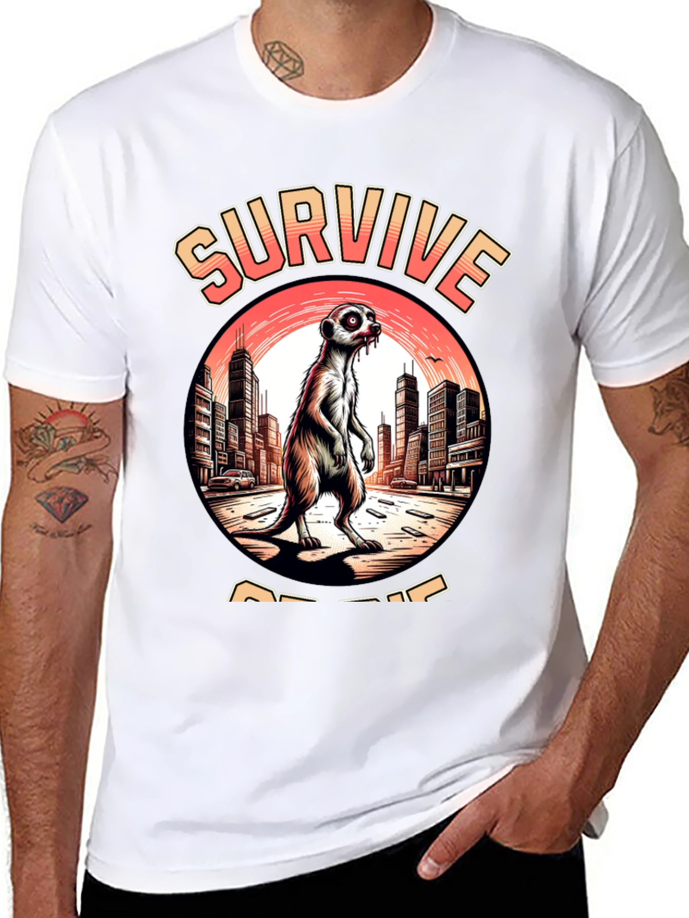 Survive Or Die Meerkat Graphic T-Shirt