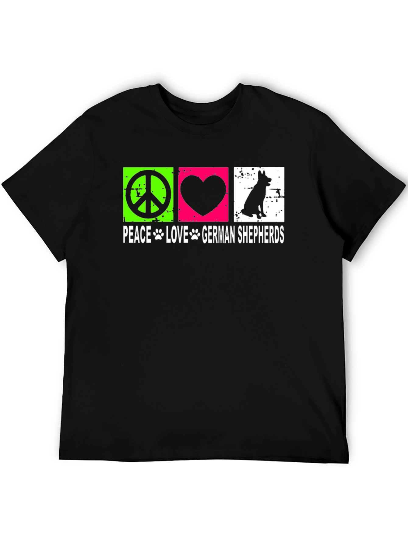 Peace Love German Shepherds Graphic T-Shirt