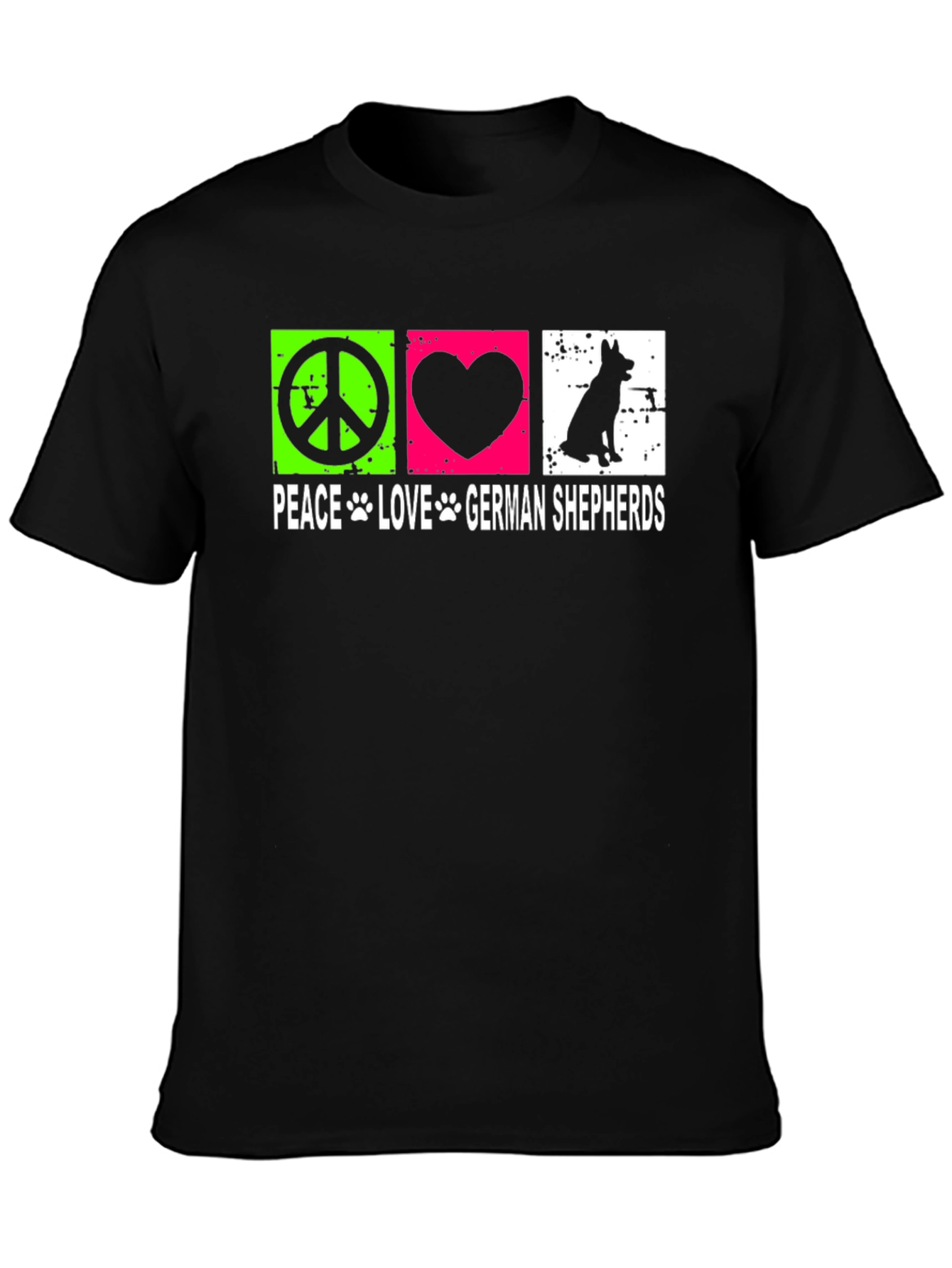 Peace Love German Shepherds Graphic T-Shirt