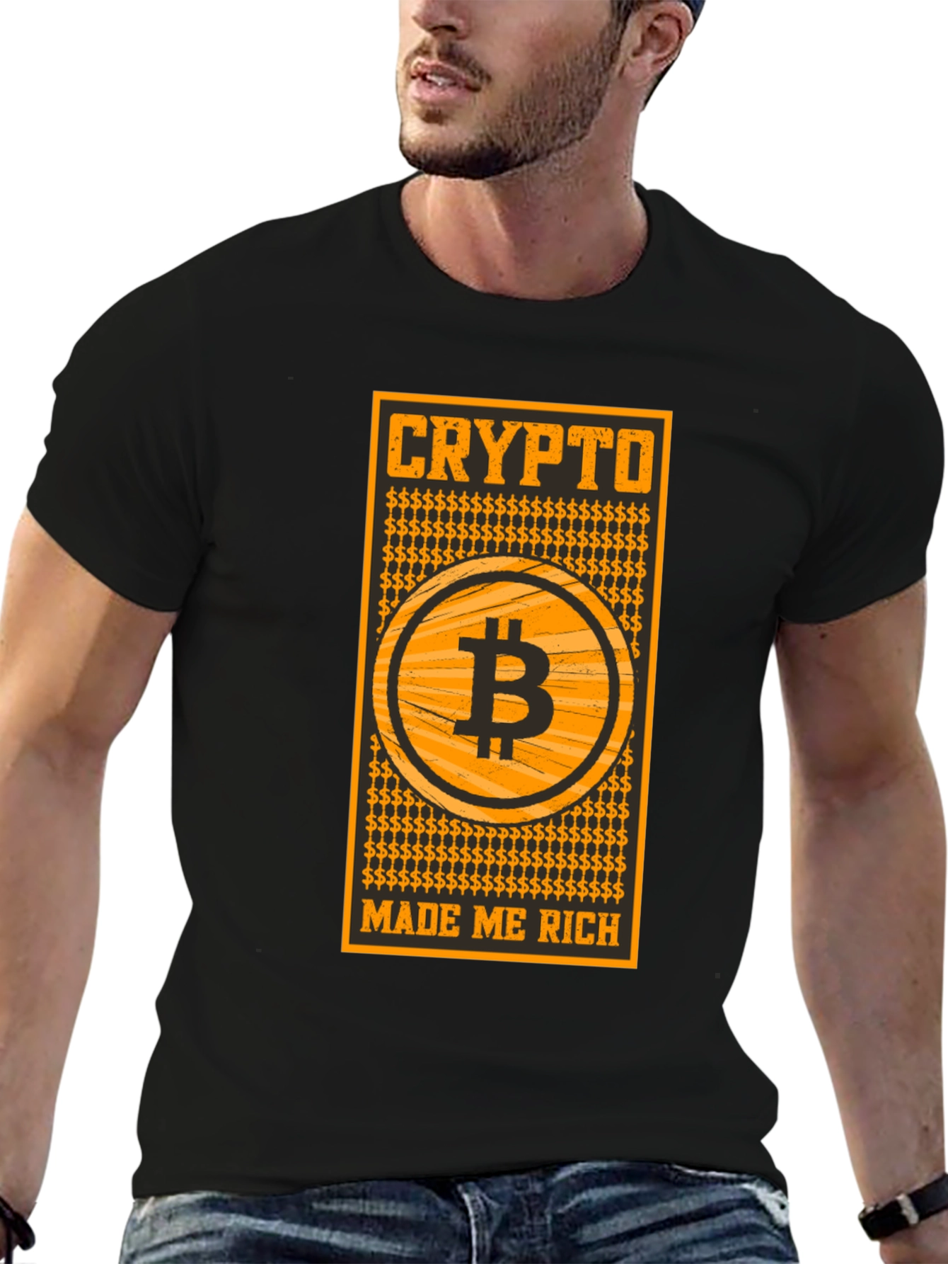 Crypto Made Me Rich Bitcoin T-Shirt