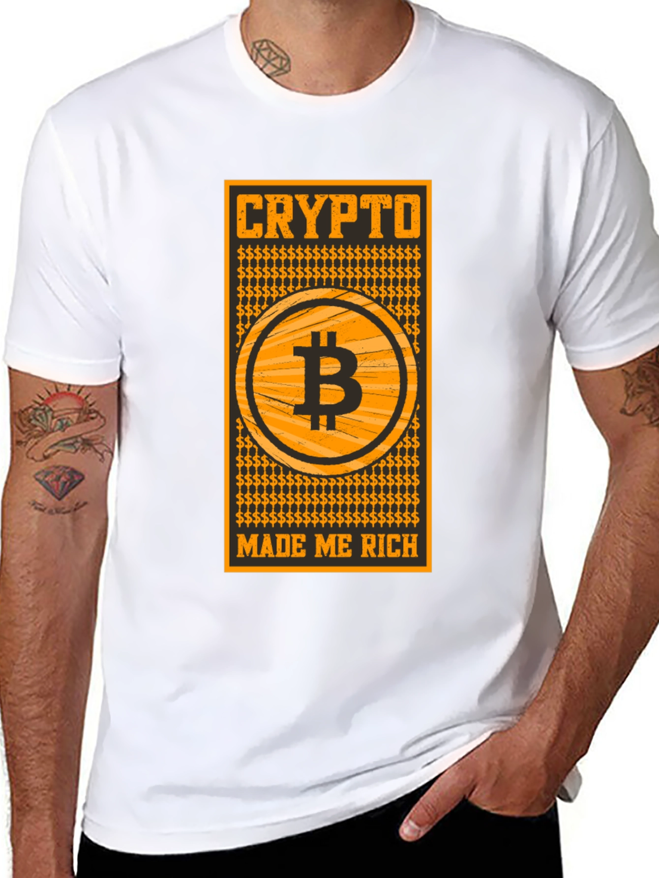 Crypto Made Me Rich Bitcoin T-Shirt