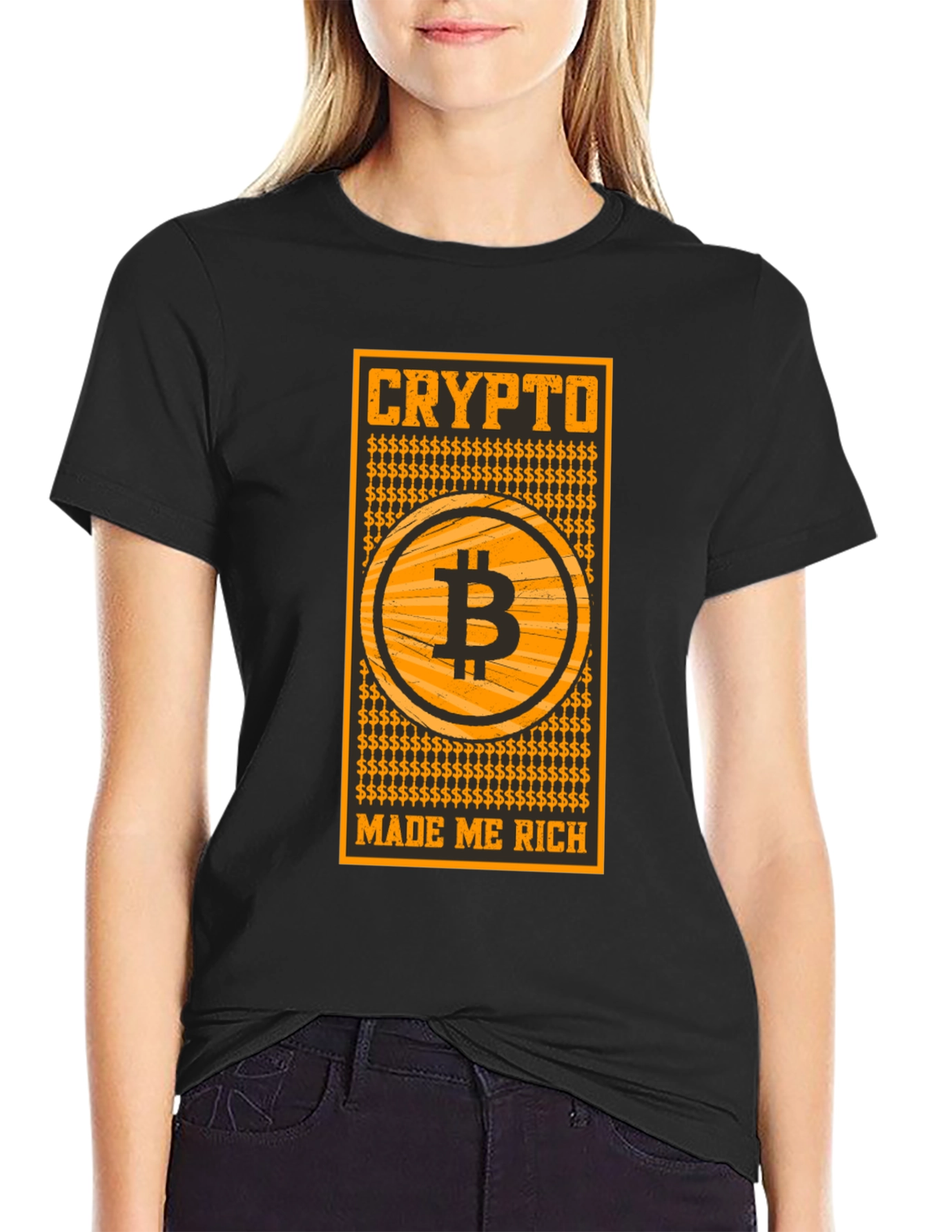 Crypto Made Me Rich Bitcoin T-Shirt