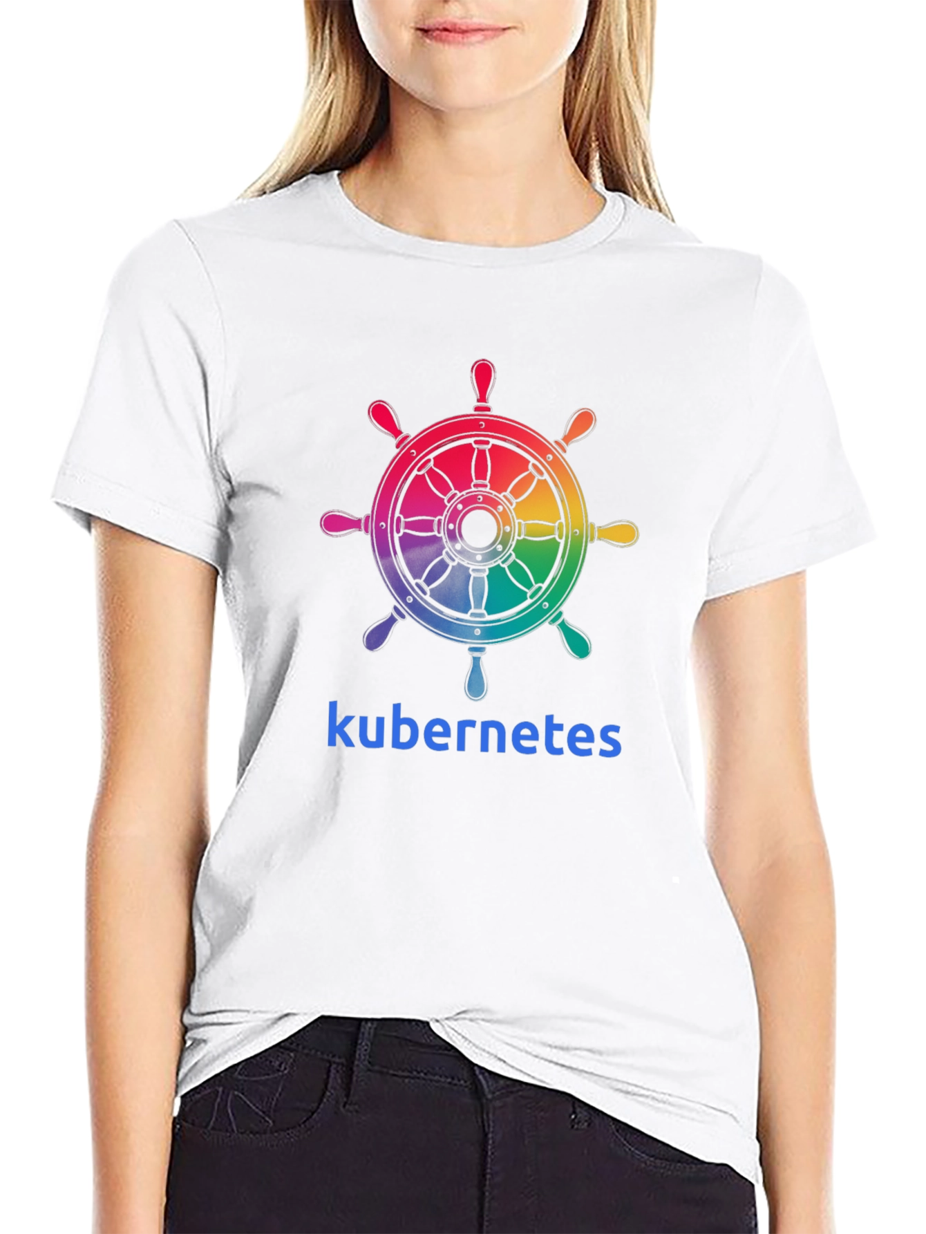 Kubernetes Rainbow Ship Wheel T-Shirt