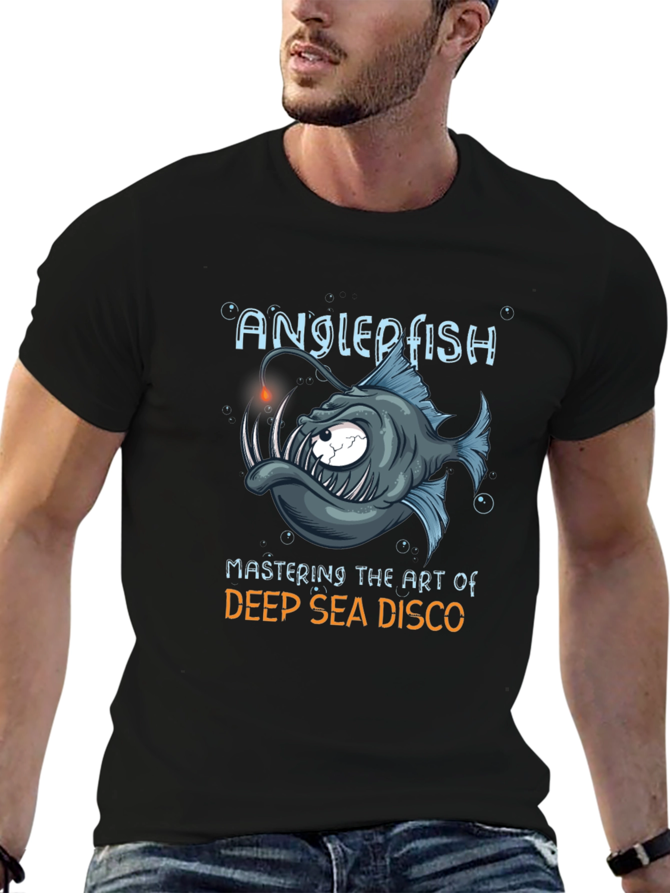 Anglerfish Deep Sea Disco Graphic T-Shirt