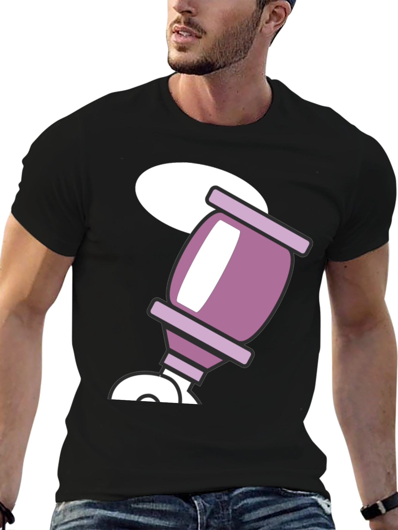 Retro Cartoon Drink Black T-Shirt