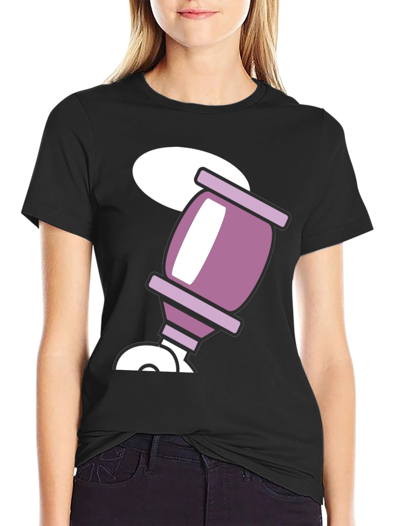 Retro Cartoon Drink Black T-Shirt
