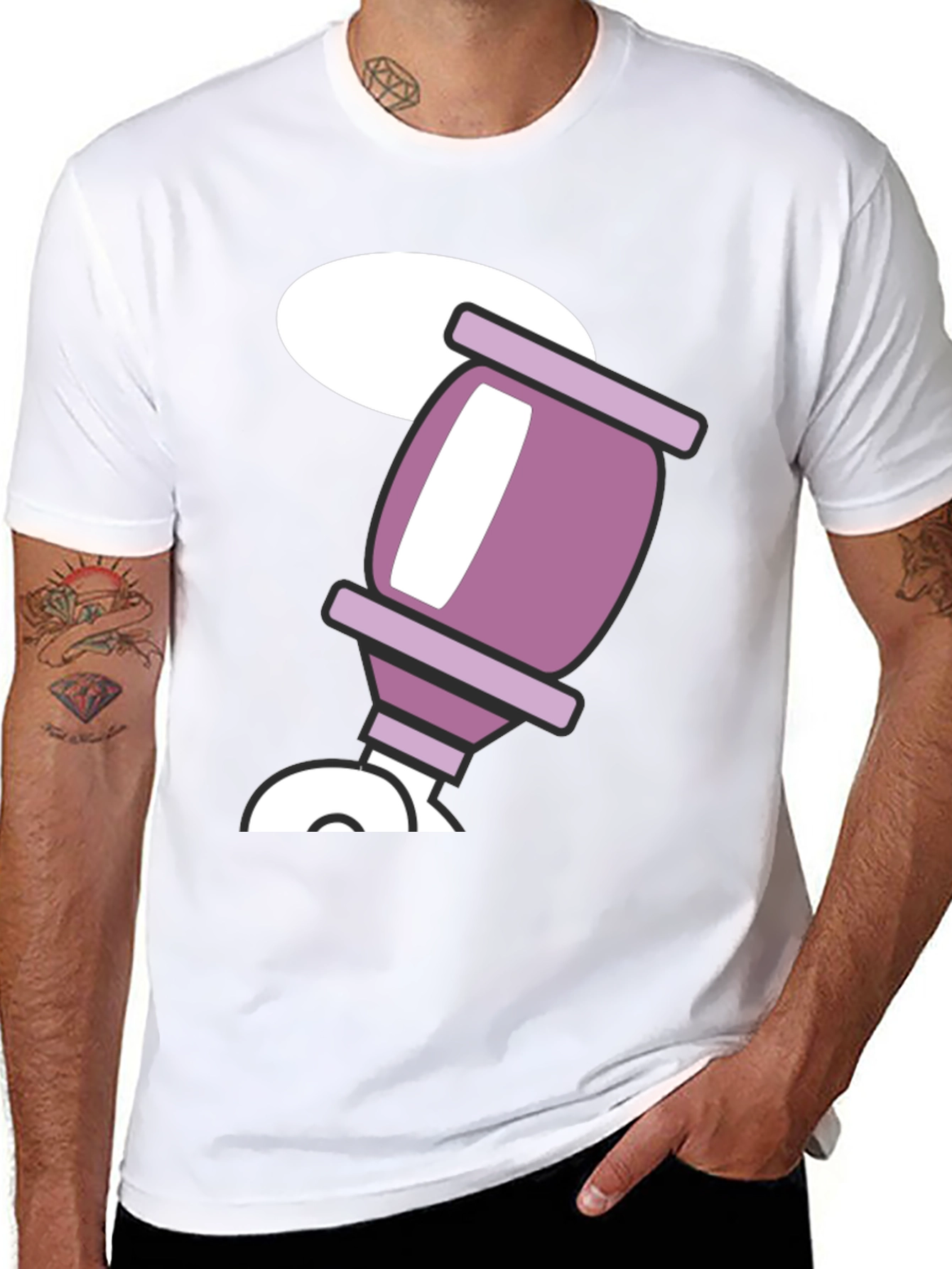 Retro Cartoon Drink Black T-Shirt