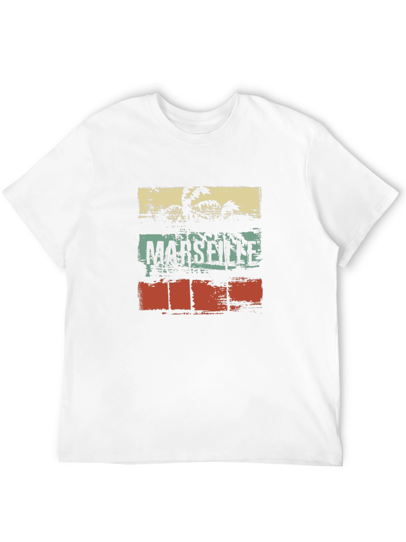 Marseille Palm Tee - Retro Style Black T-Shirt