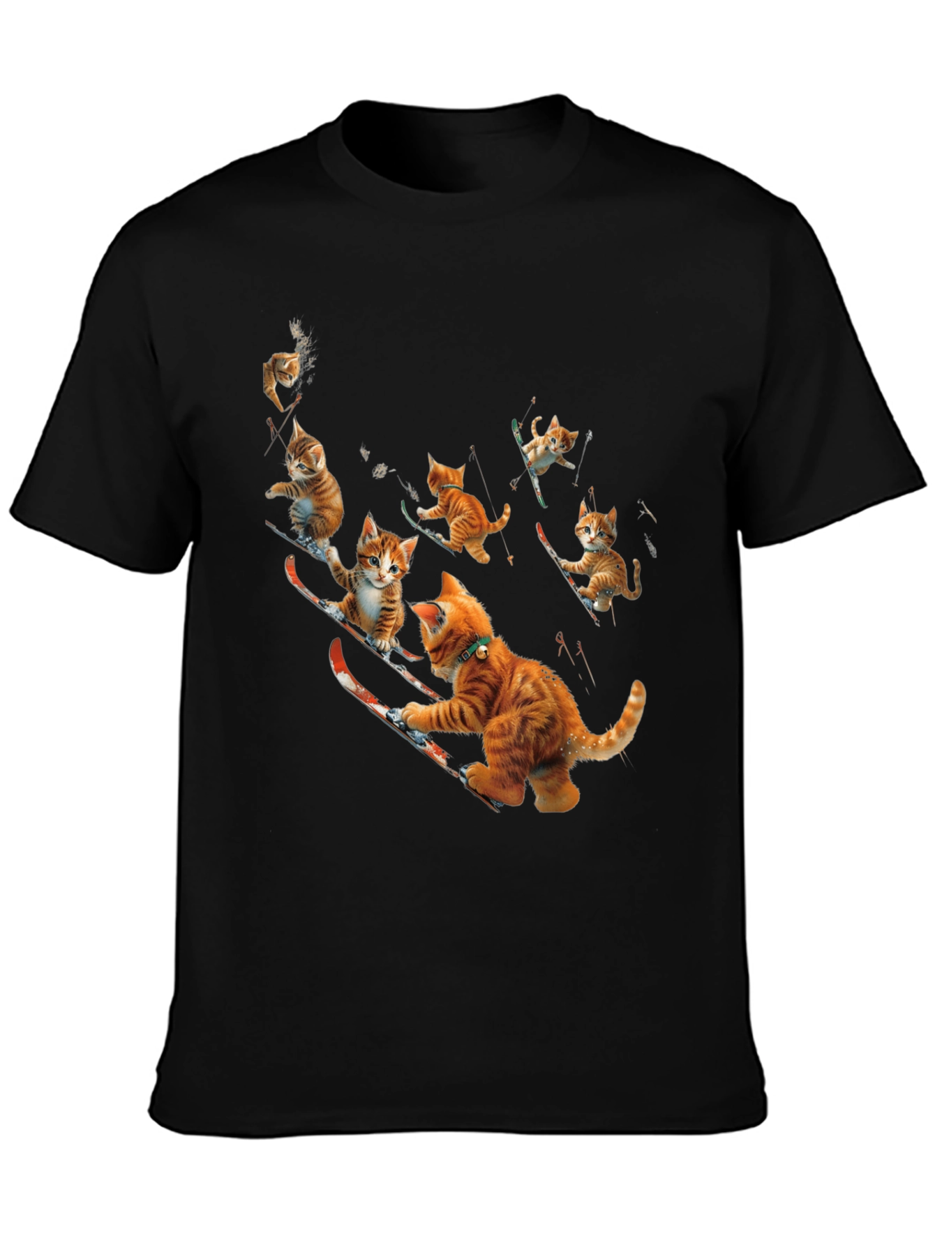 Skiing Cats Graphic Tee