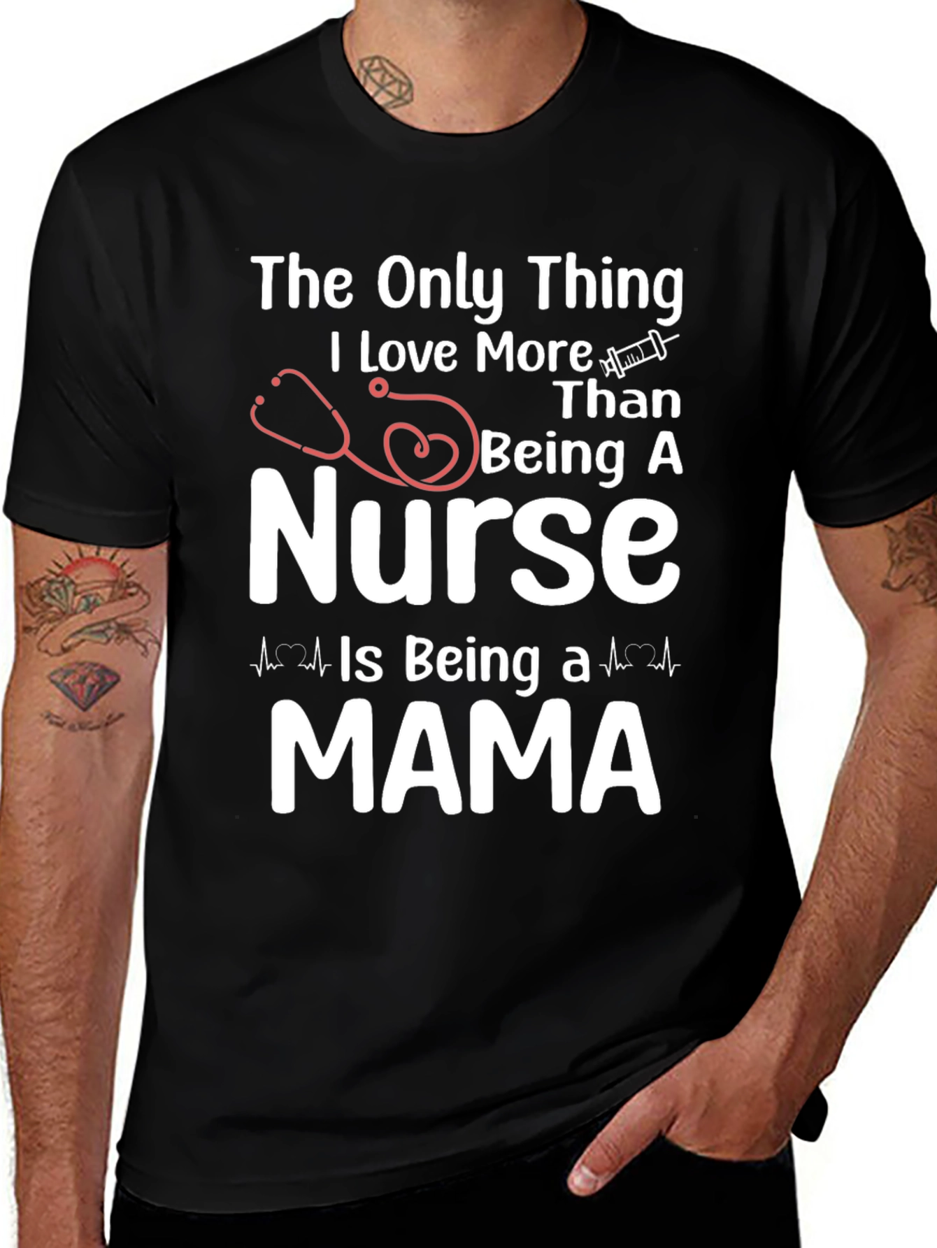 Nurse Mama Graphic T-Shirt - Black