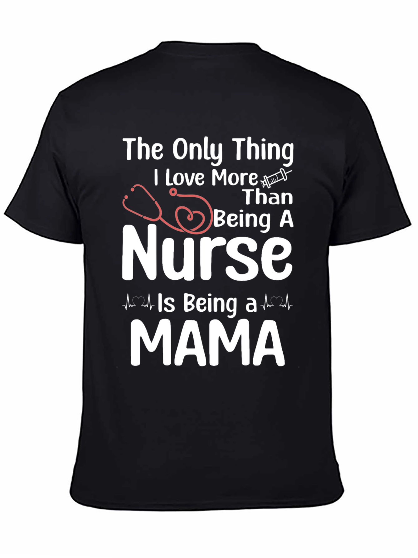 Nurse Mama Graphic T-Shirt - Black