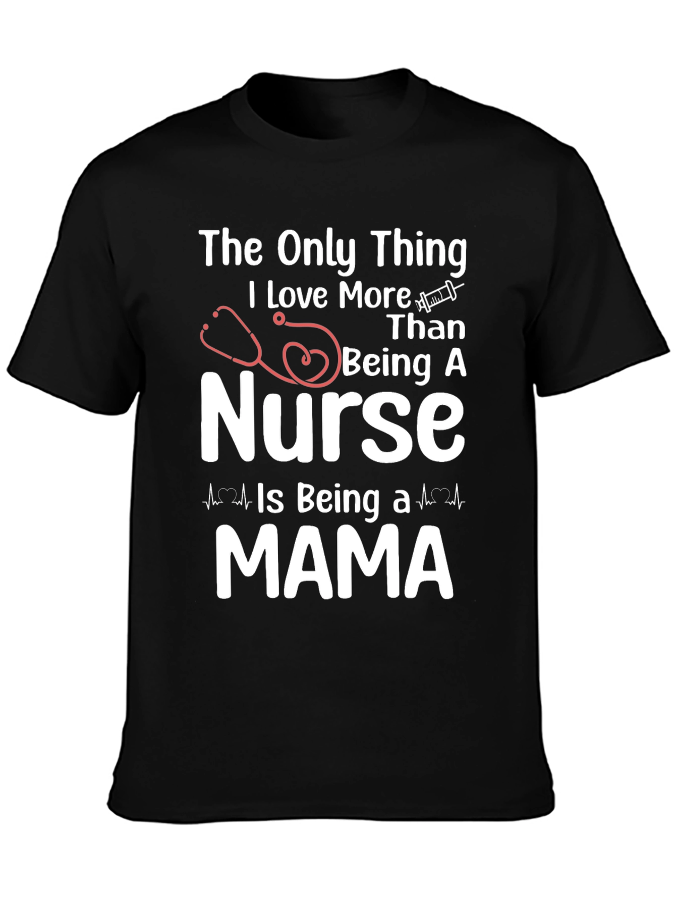 Nurse Mama Graphic T-Shirt - Black