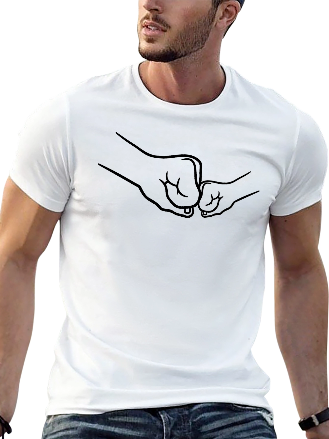 Dad and Child Fist Bump Graphic Tee