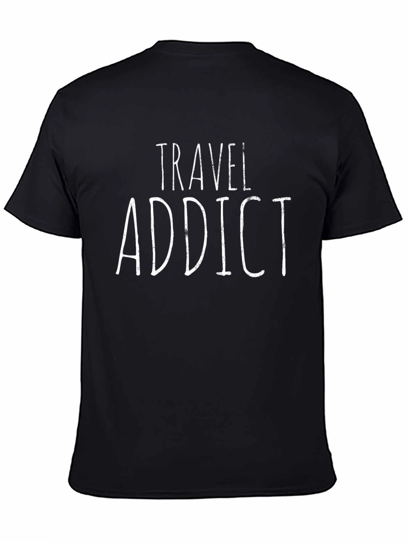 Travel Addict Black Graphic Tee Shirt