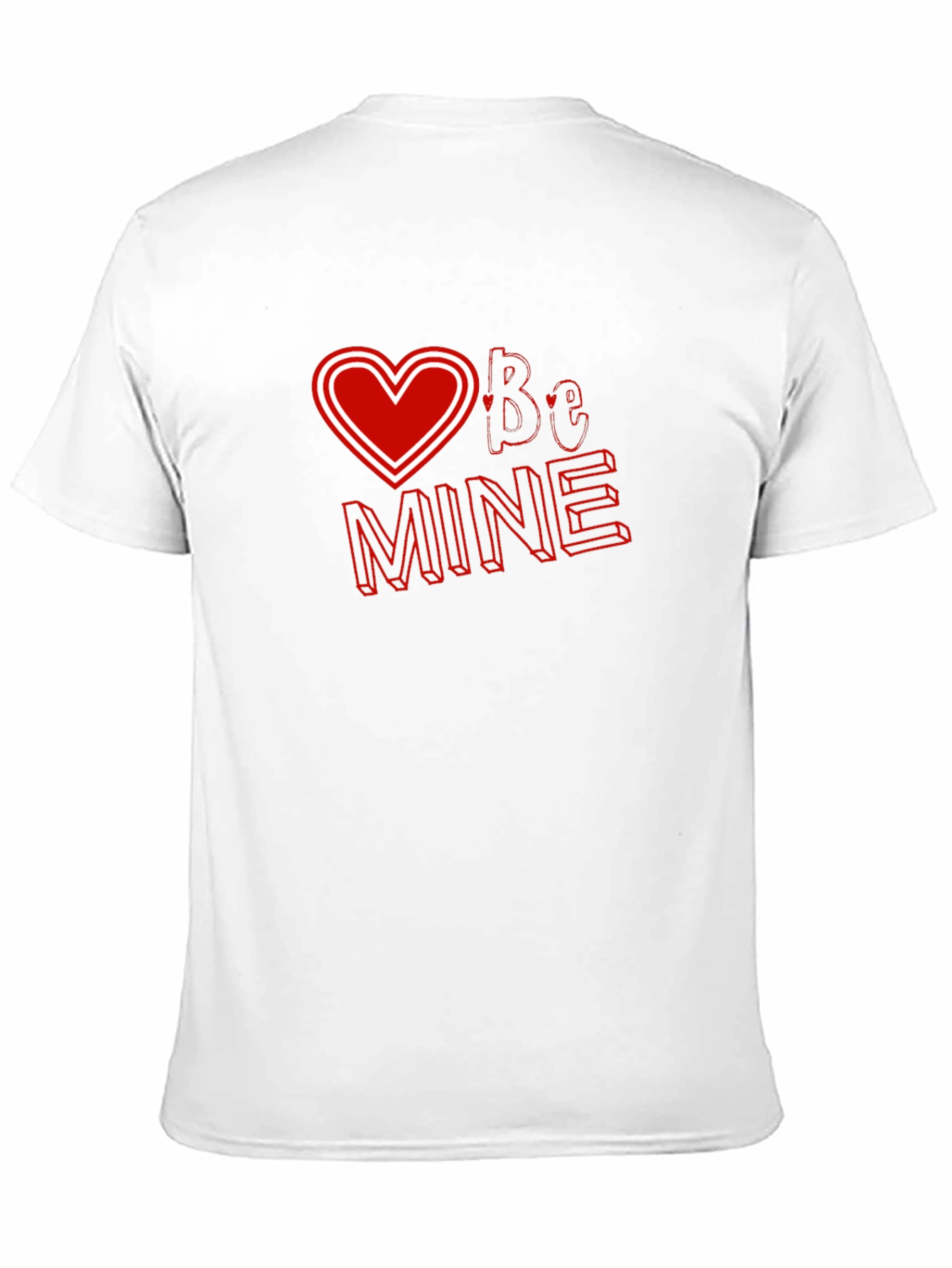 Valentines Day Black T-shirt - Be Mine Heart Design
