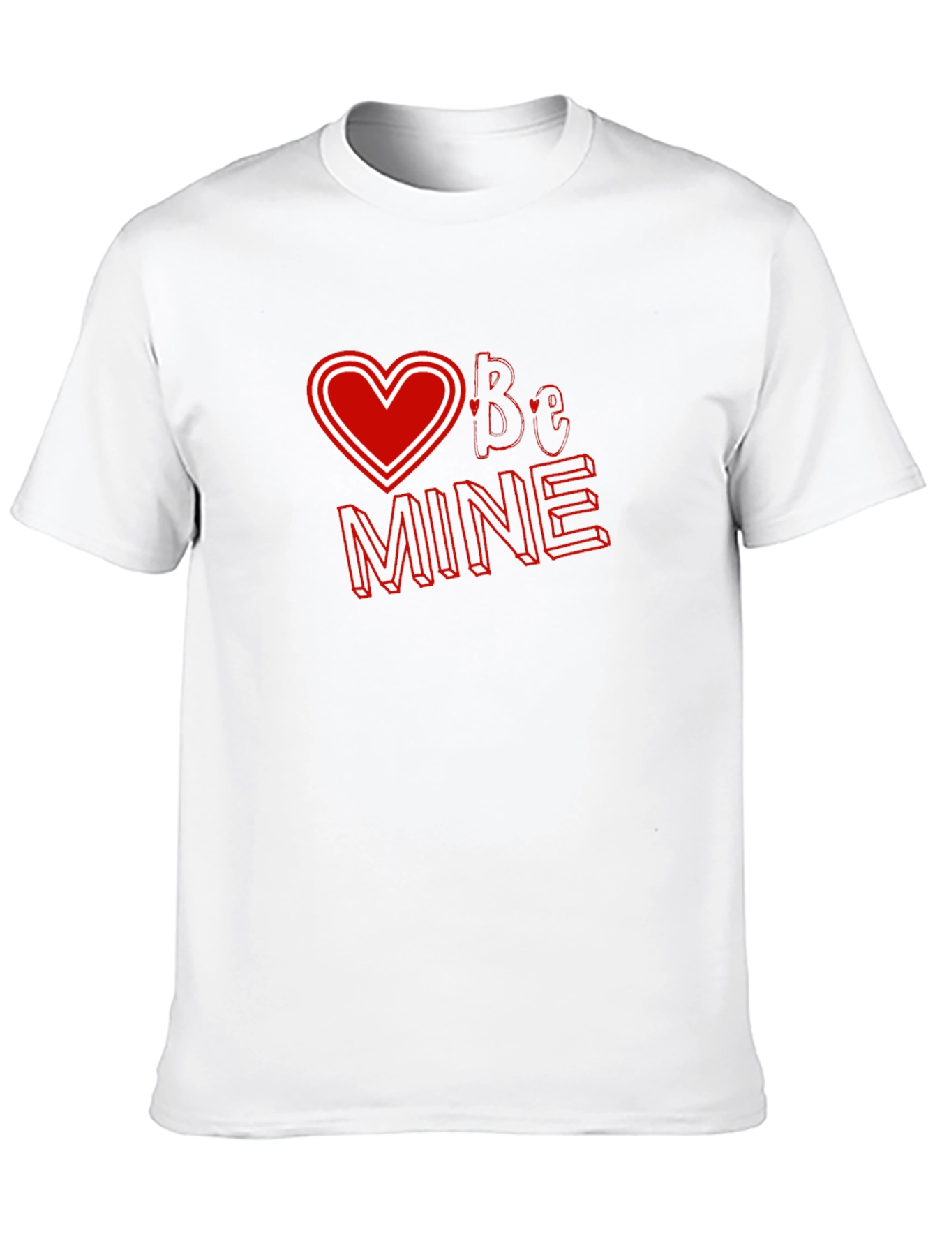Valentines Day Black T-shirt - Be Mine Heart Design