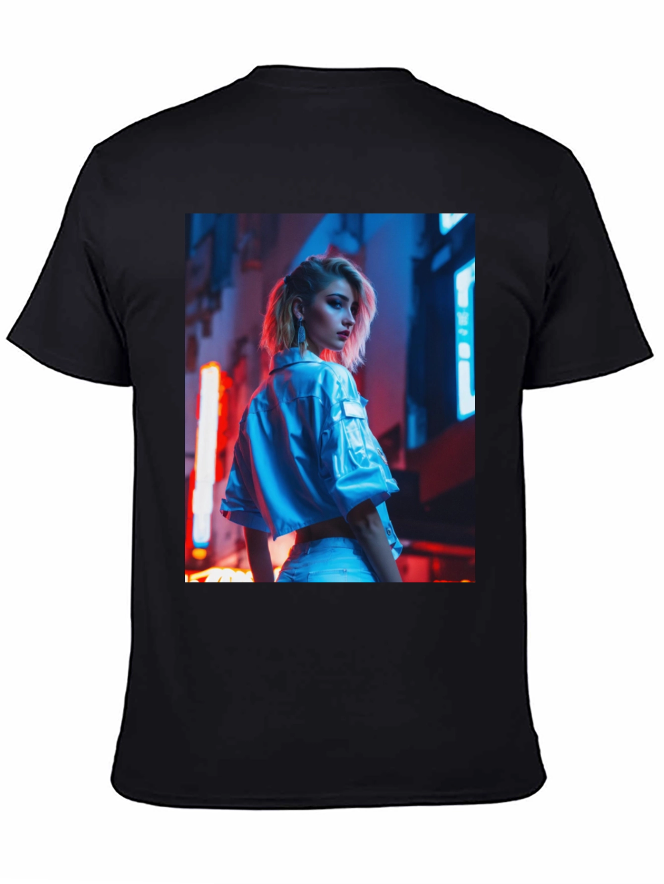Edgy Urban Style Black T-Shirt