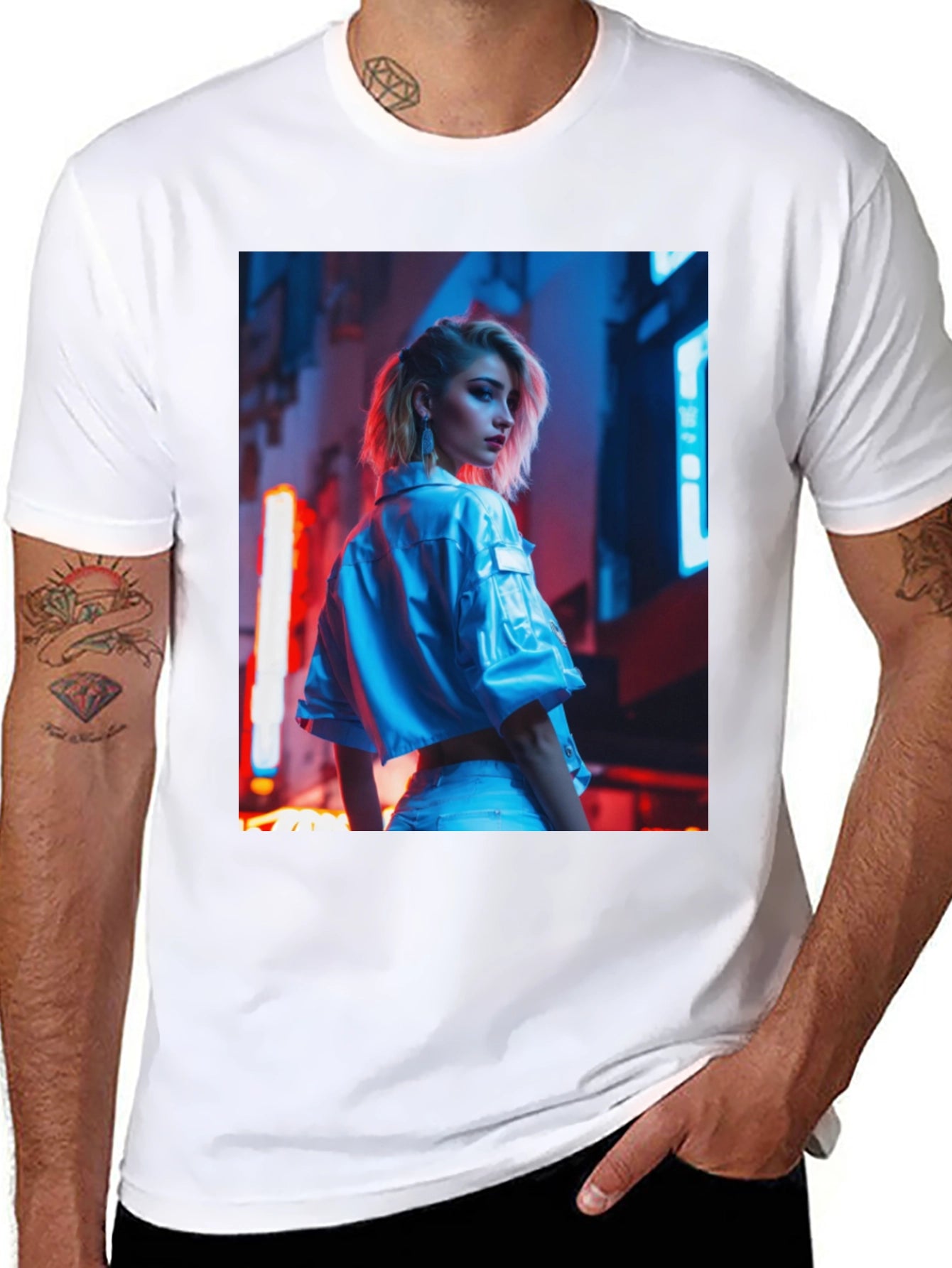 Edgy Urban Style Black T-Shirt