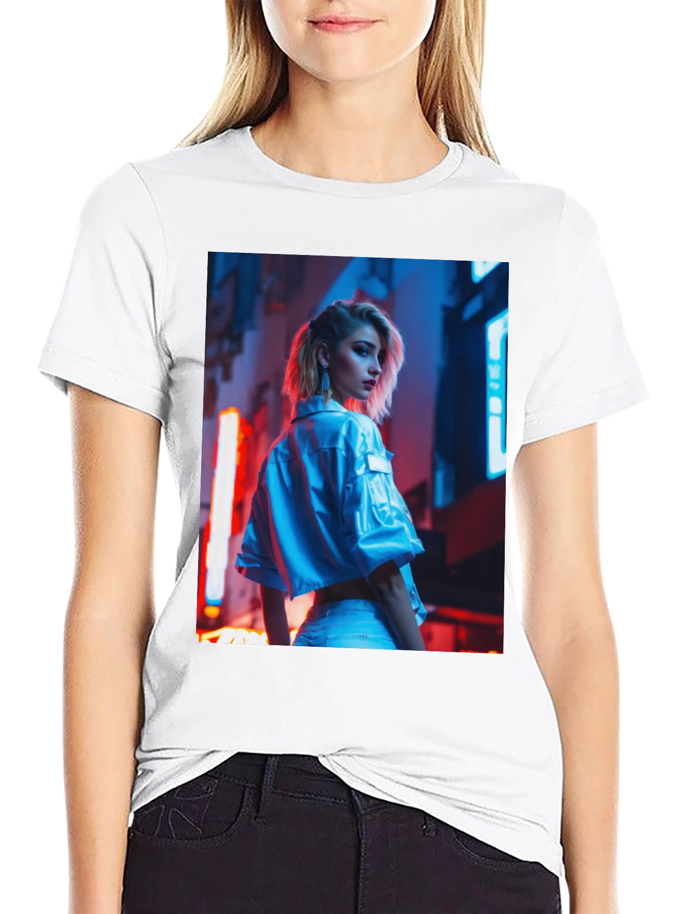 Edgy Urban Style Black T-Shirt