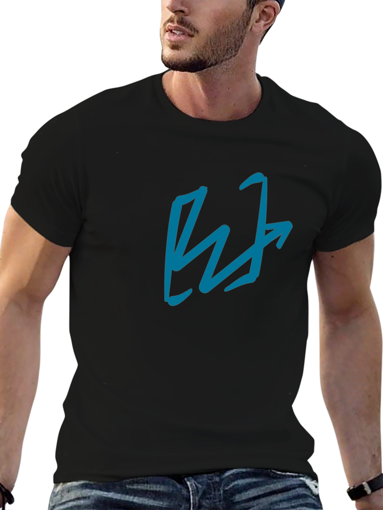Abstract Graphic Tee - Black Casual Comfort