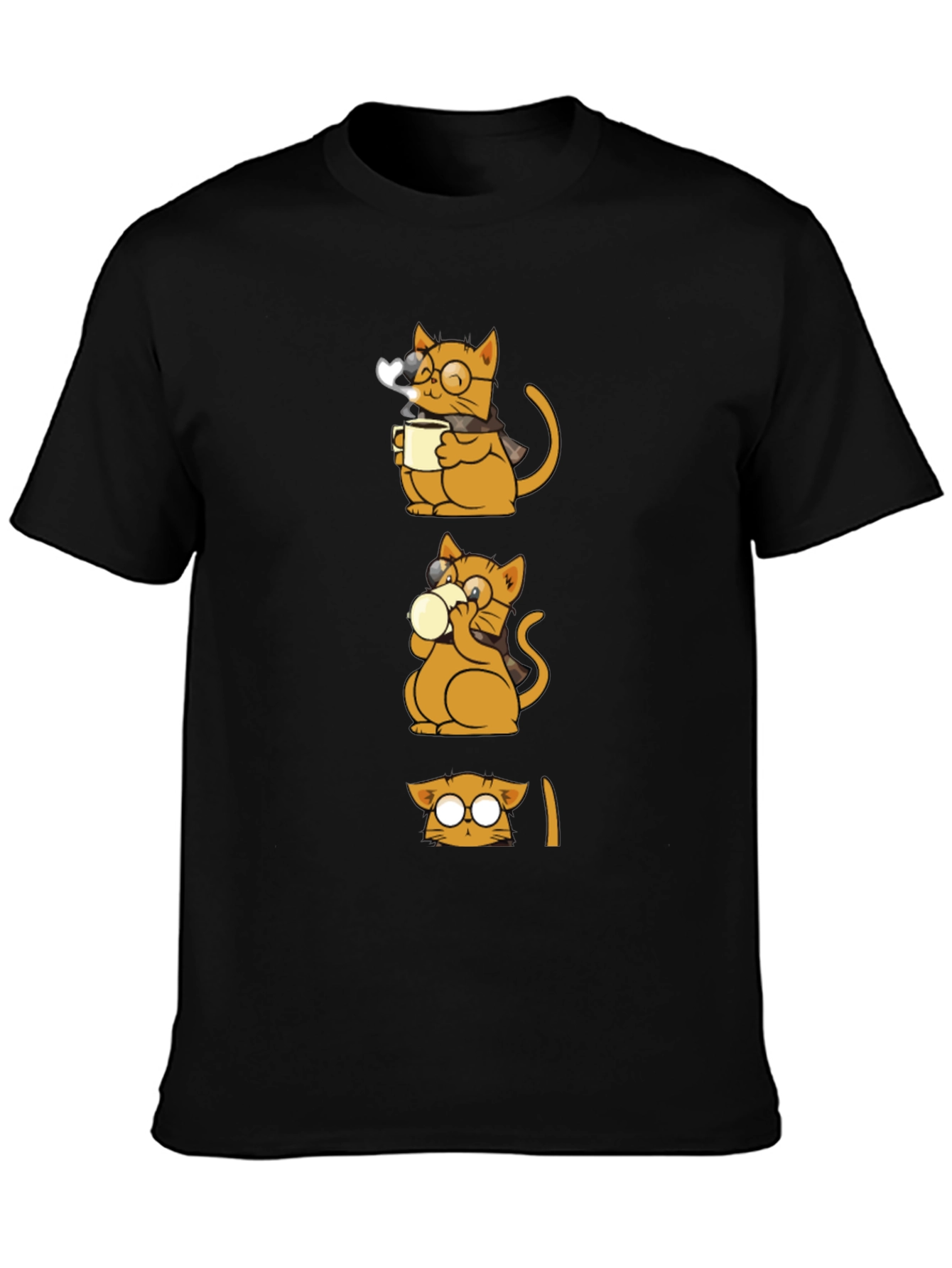 Cool Cat Coffee Lover Graphic Tee
