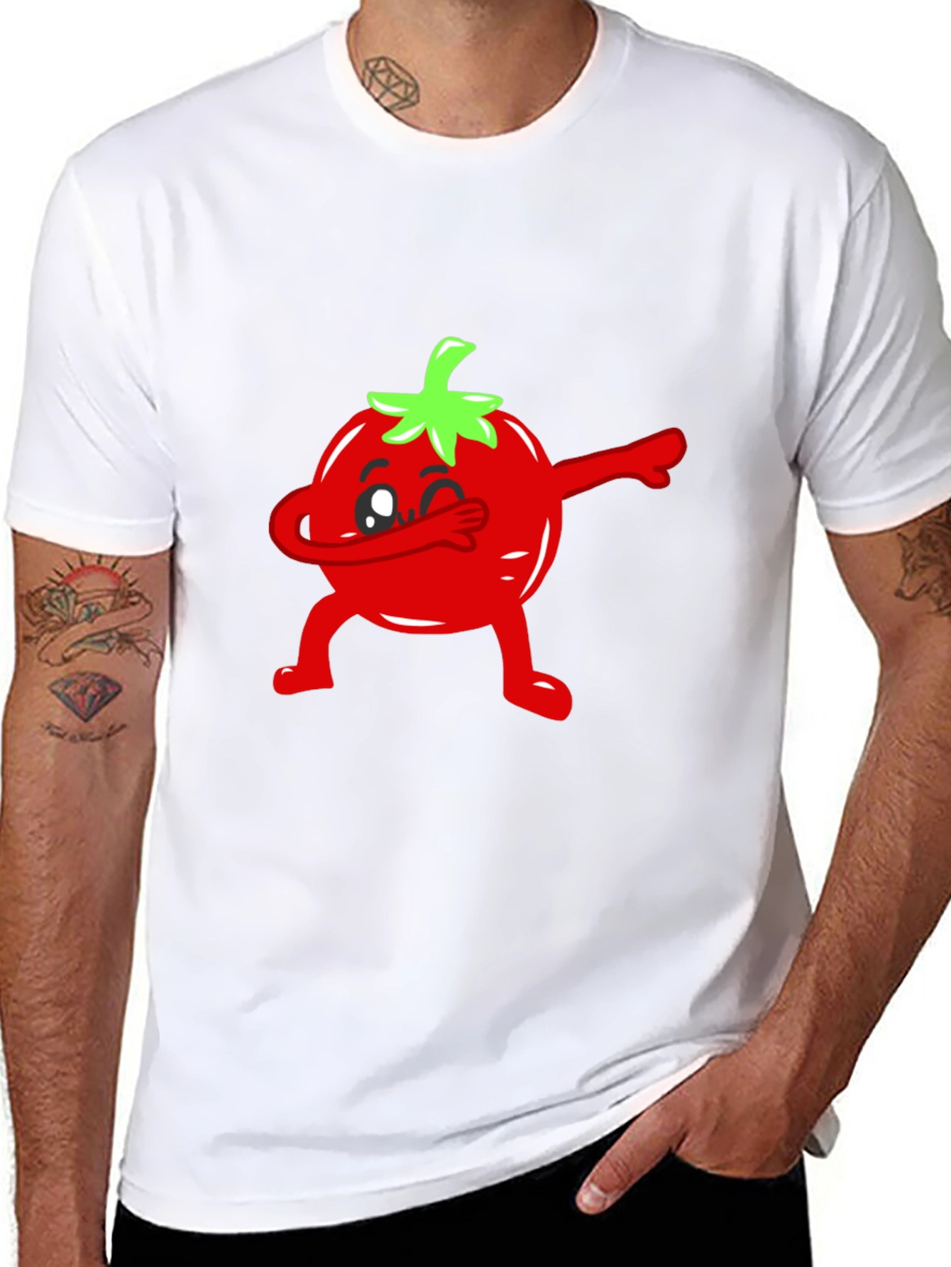 Dabbing Tomato Graphic Tee - Funny Food T-Shirt