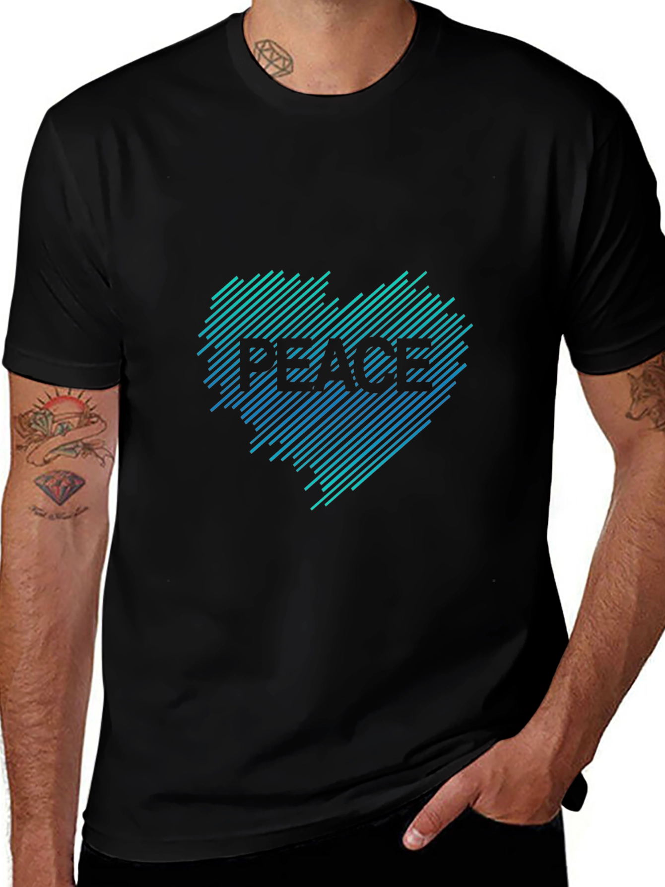 Peace T-Shirt: Gradient Heart Graphic Tee