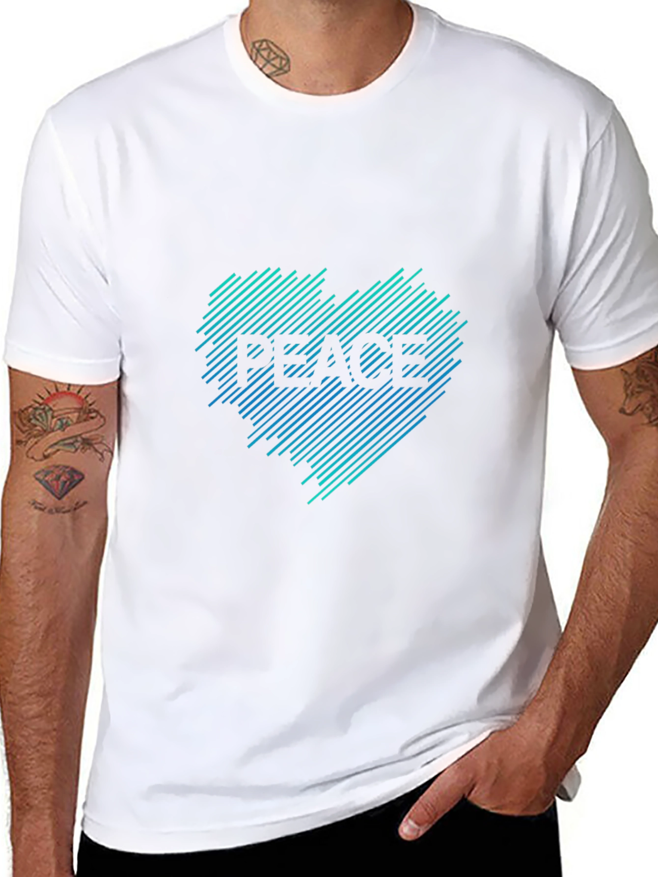 Peace T-Shirt: Gradient Heart Graphic Tee