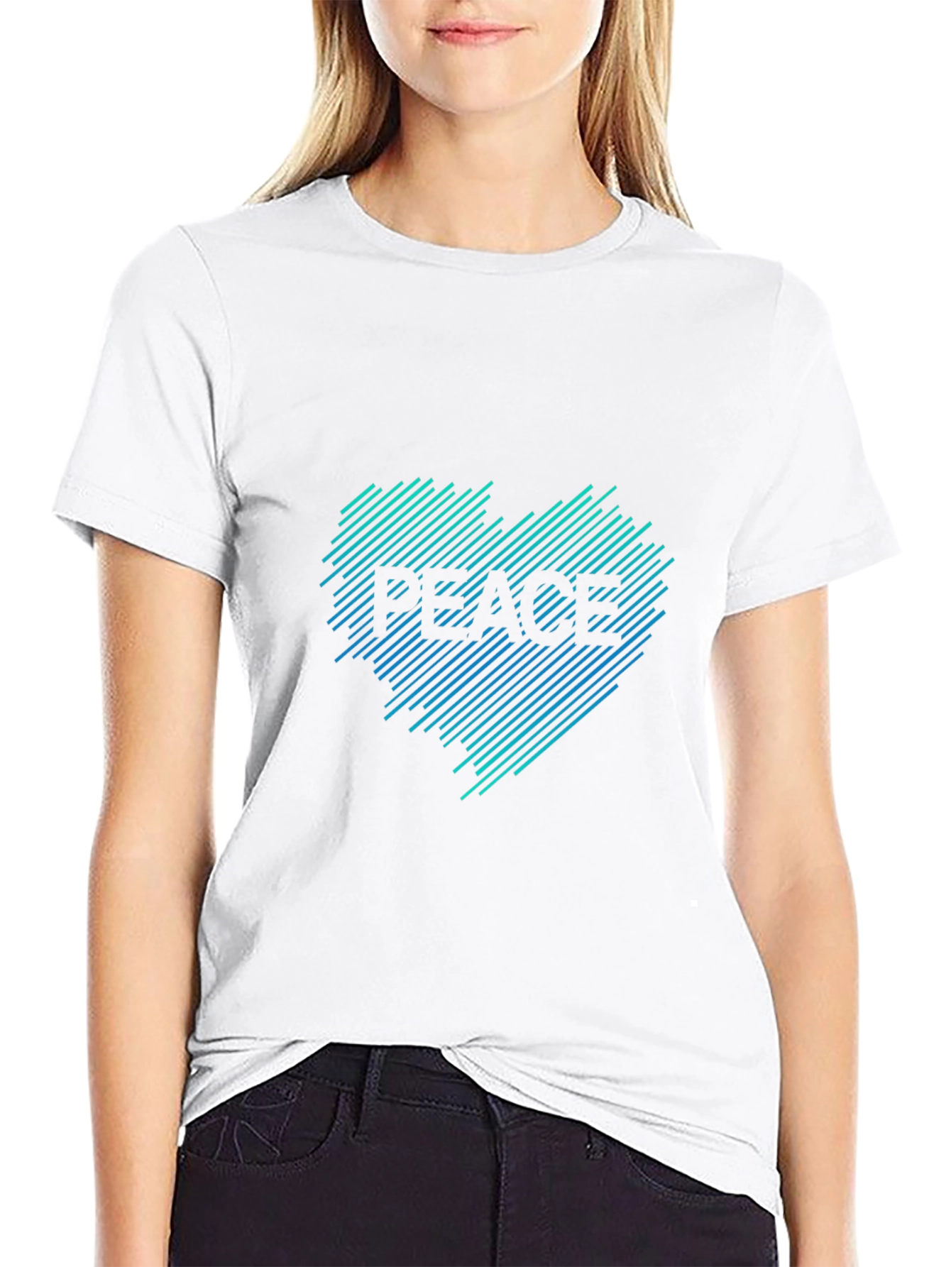 Peace T-Shirt: Gradient Heart Graphic Tee