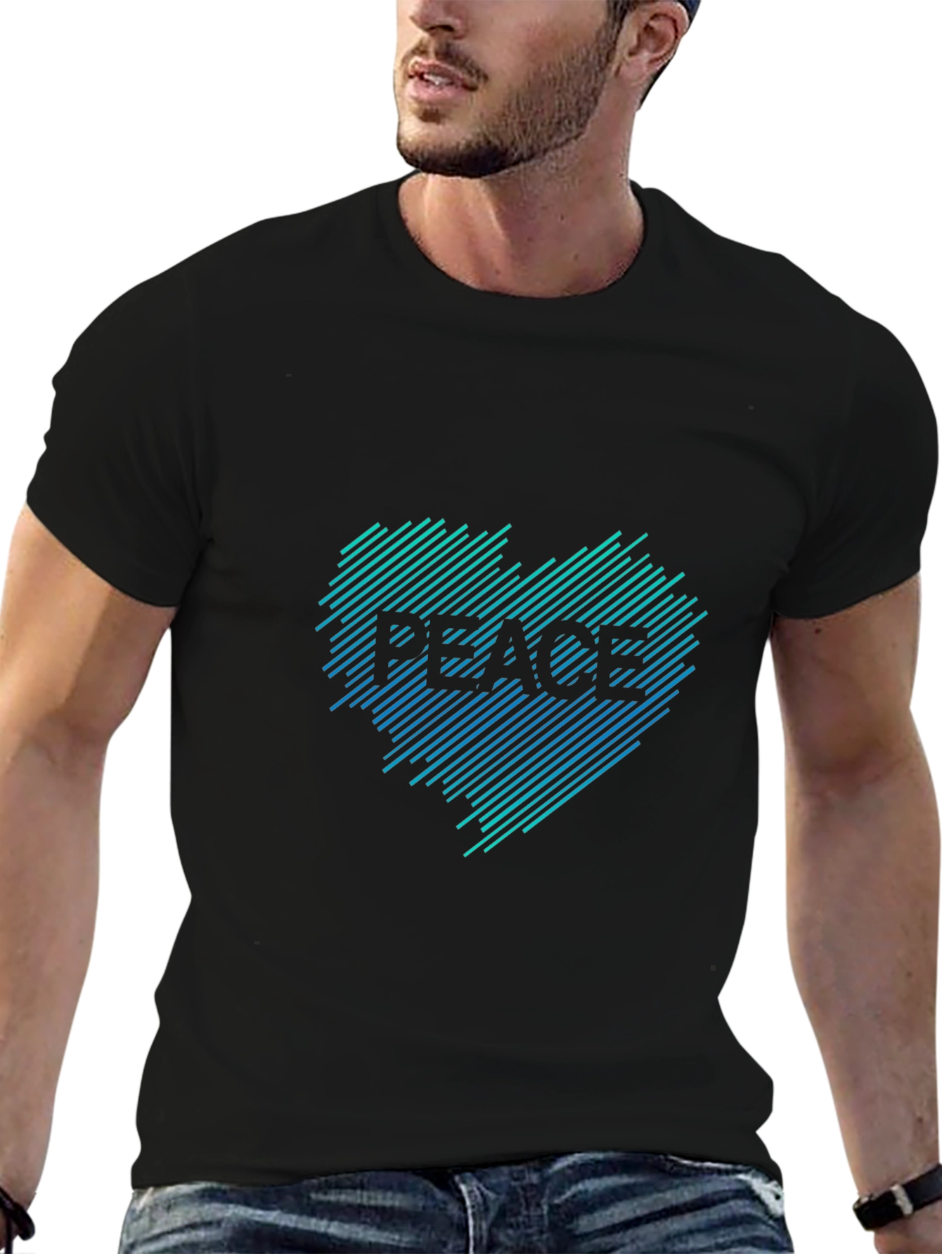 Peace T-Shirt: Gradient Heart Graphic Tee