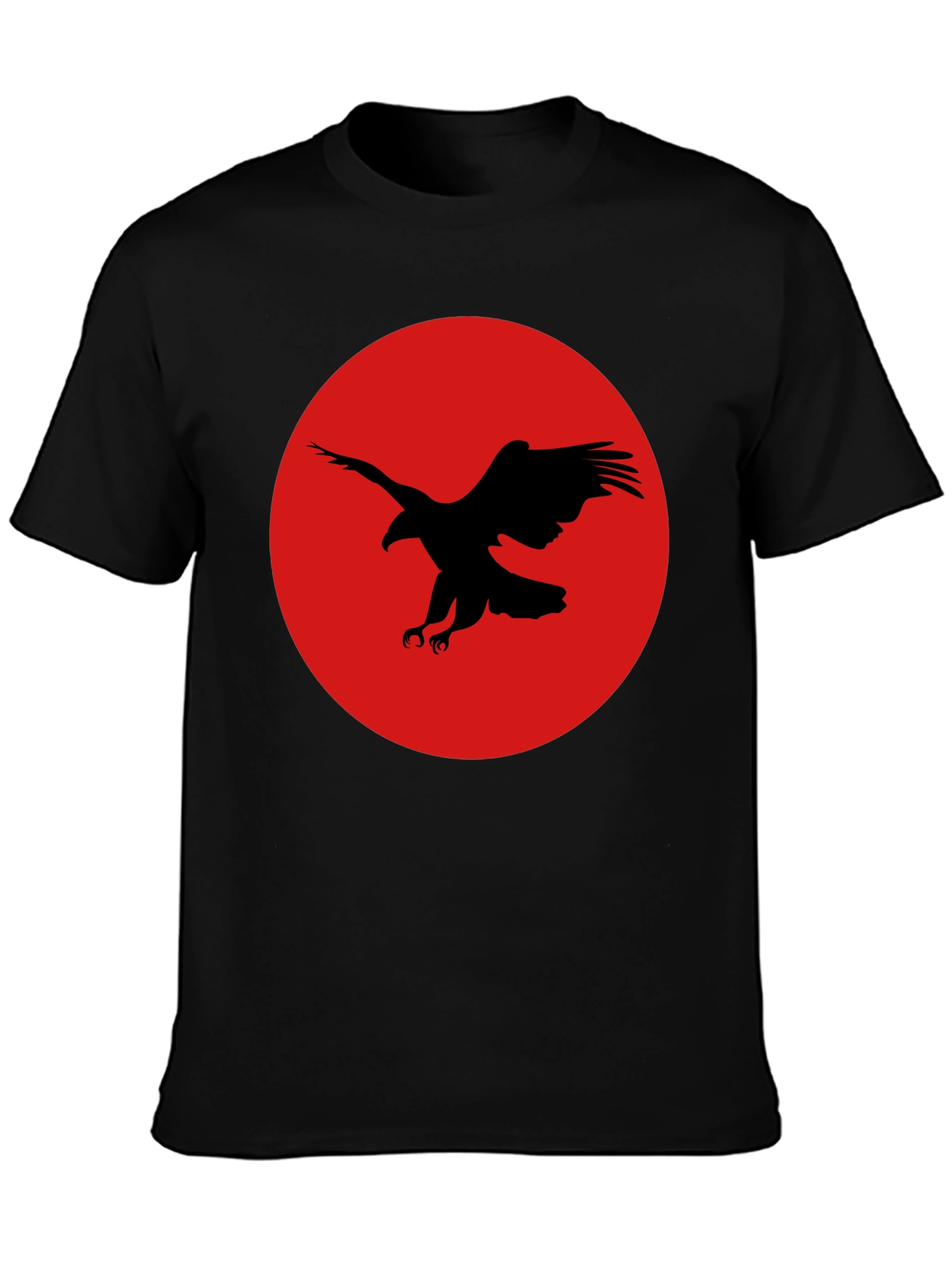 Black Eagle Graphic Tee - Red Circle Design
