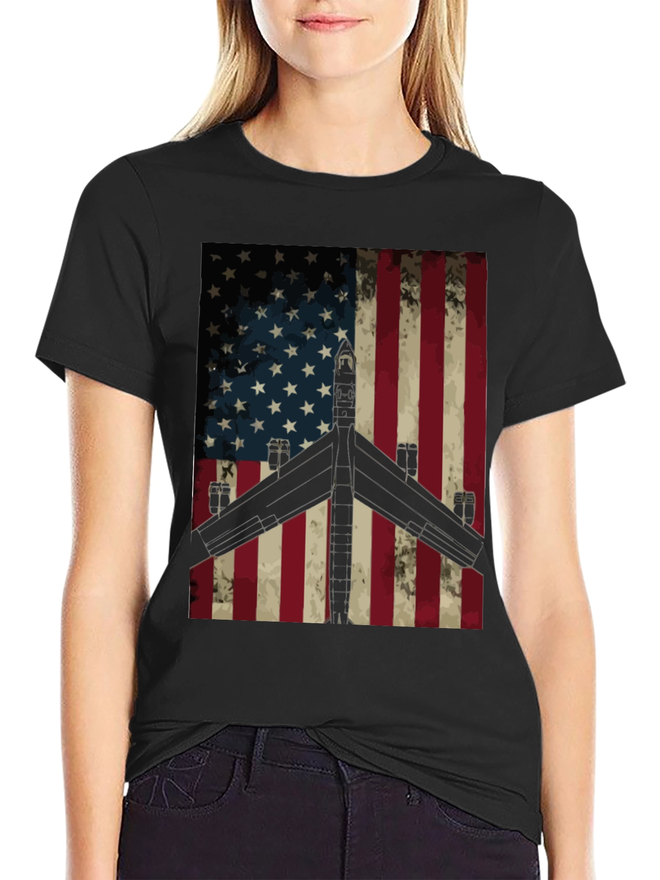 American Flag Airplane T-Shirt
