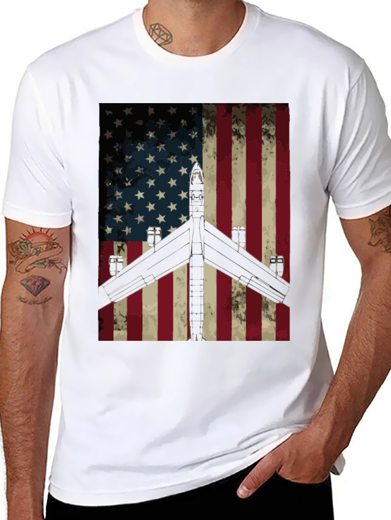 American Flag Airplane T-Shirt