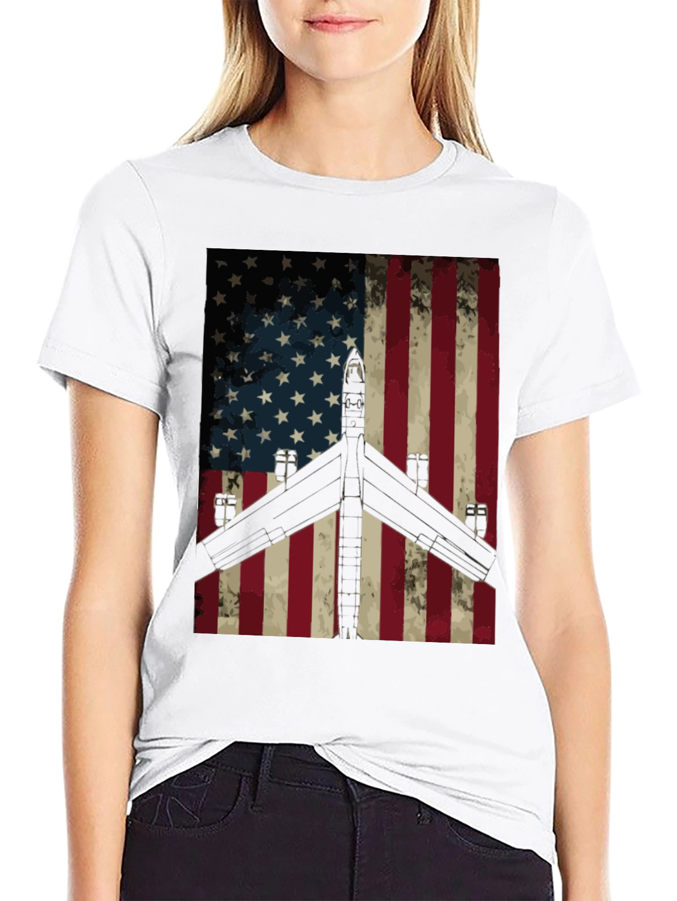 American Flag Airplane T-Shirt