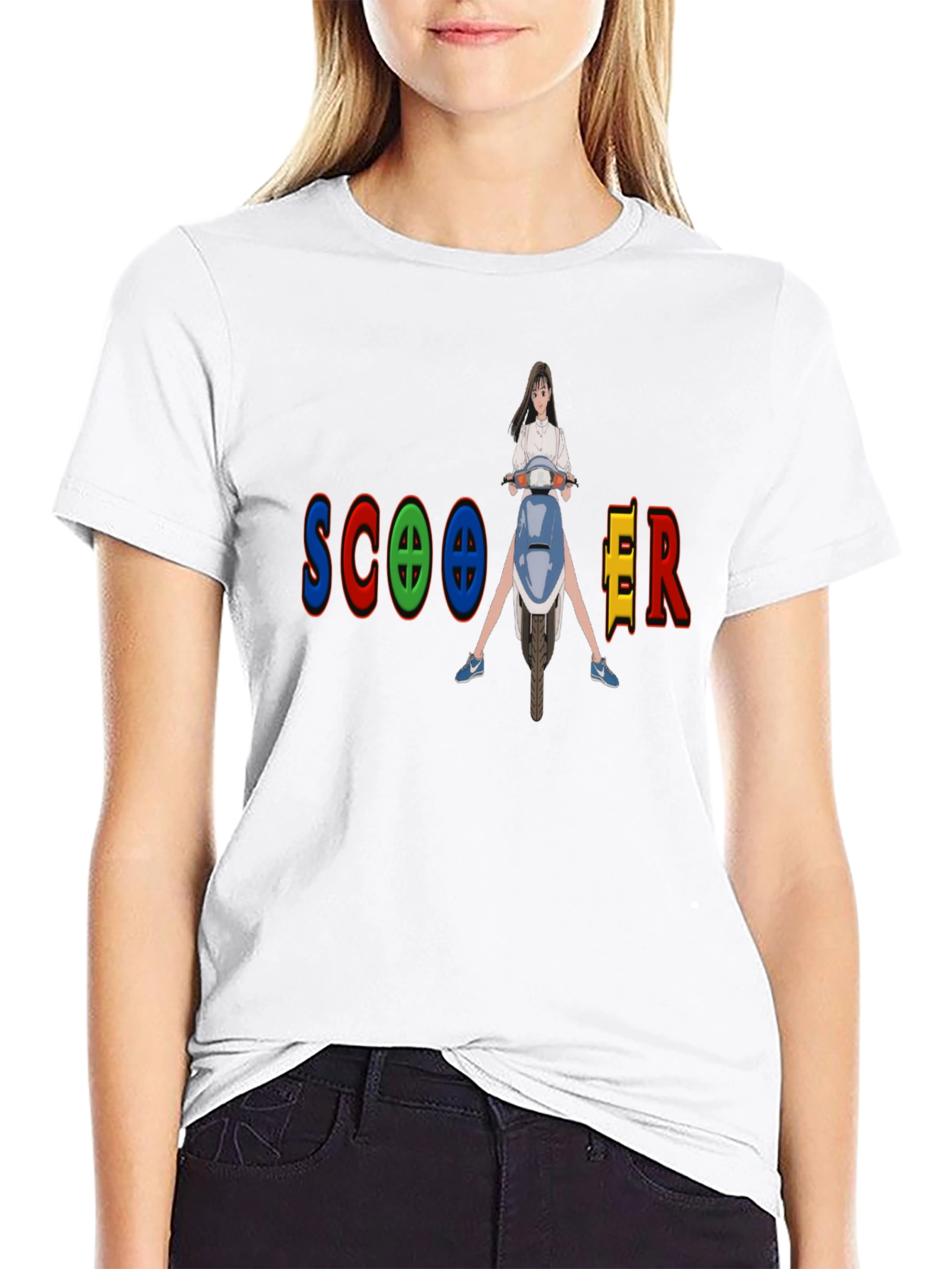 Scooter Girl Graphic Tee - Fun and Unique Design