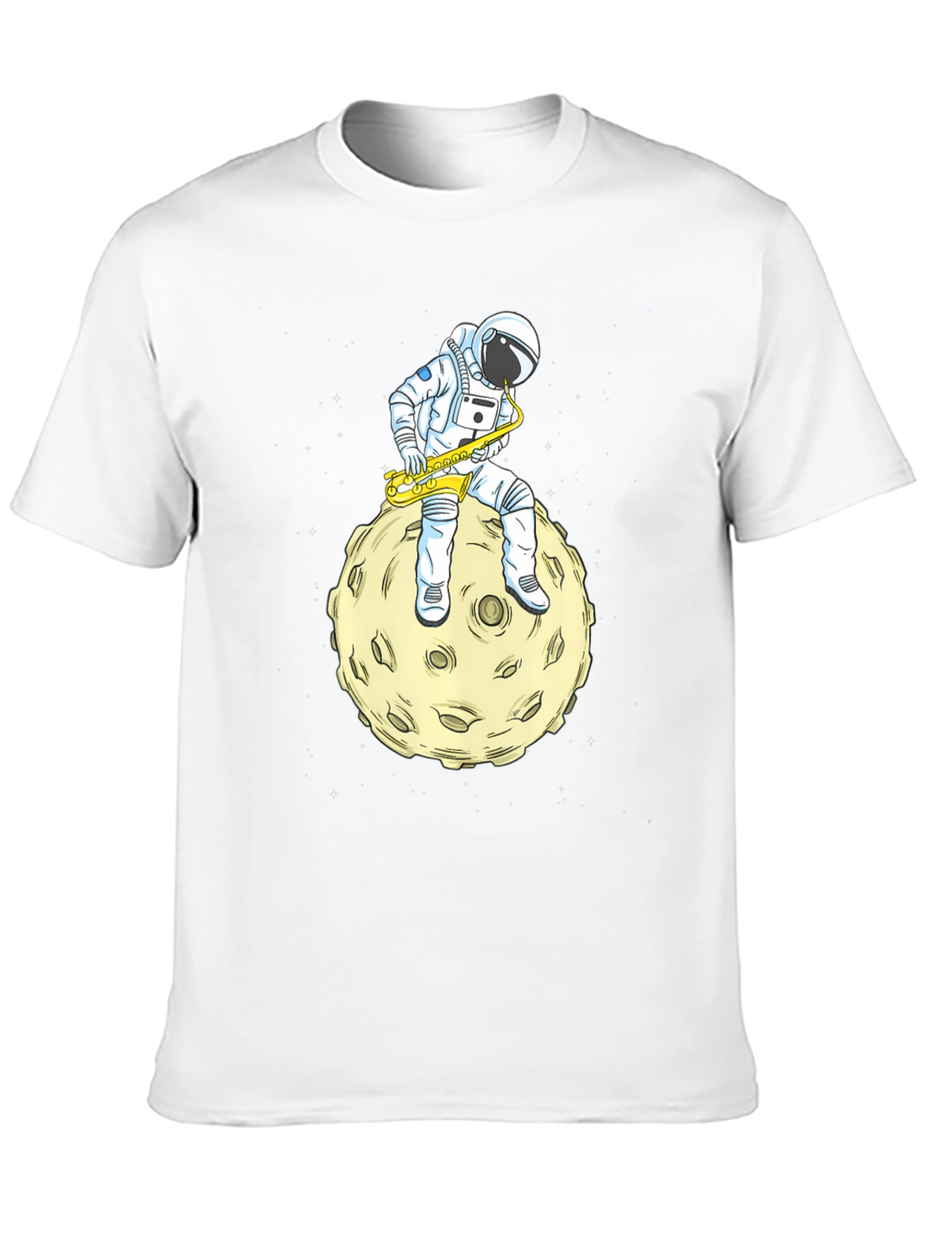 Astronaut Sax Moon Black T-Shirt