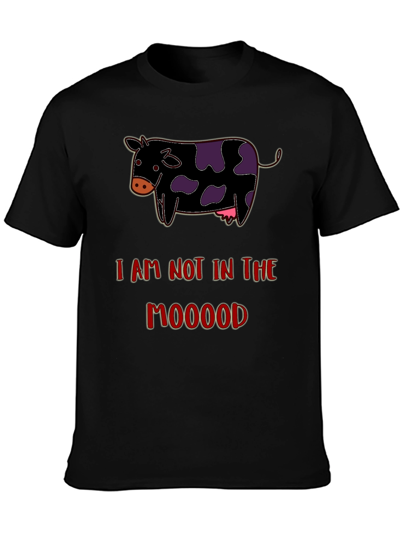Funny Not in the Moood Cow Graphic T-Shirt