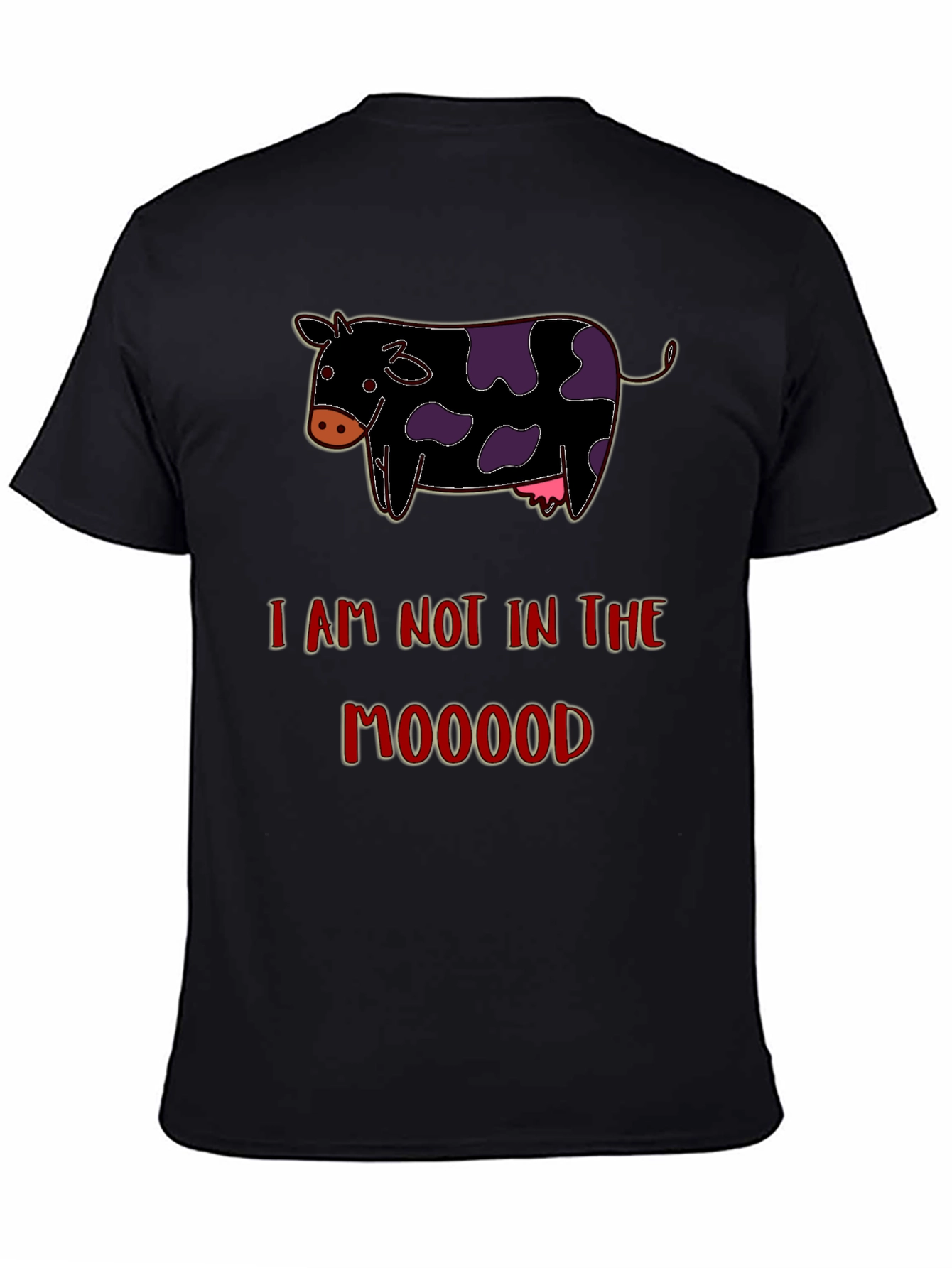 Funny Not in the Moood Cow Graphic T-Shirt