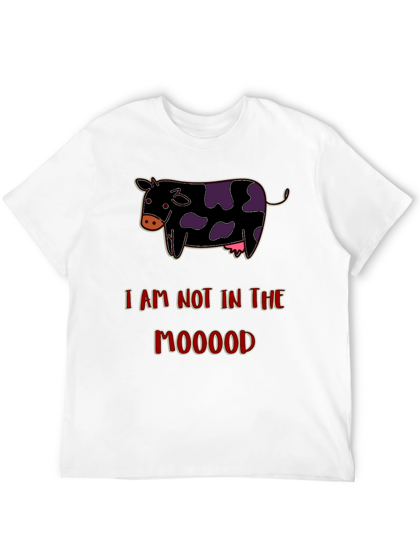 Funny Not in the Moood Cow Graphic T-Shirt